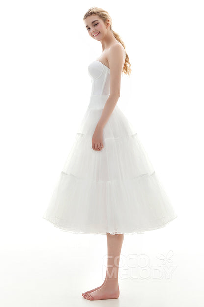 A-Line Tea Length Slip Organza Wedding Petticoats CP001600B