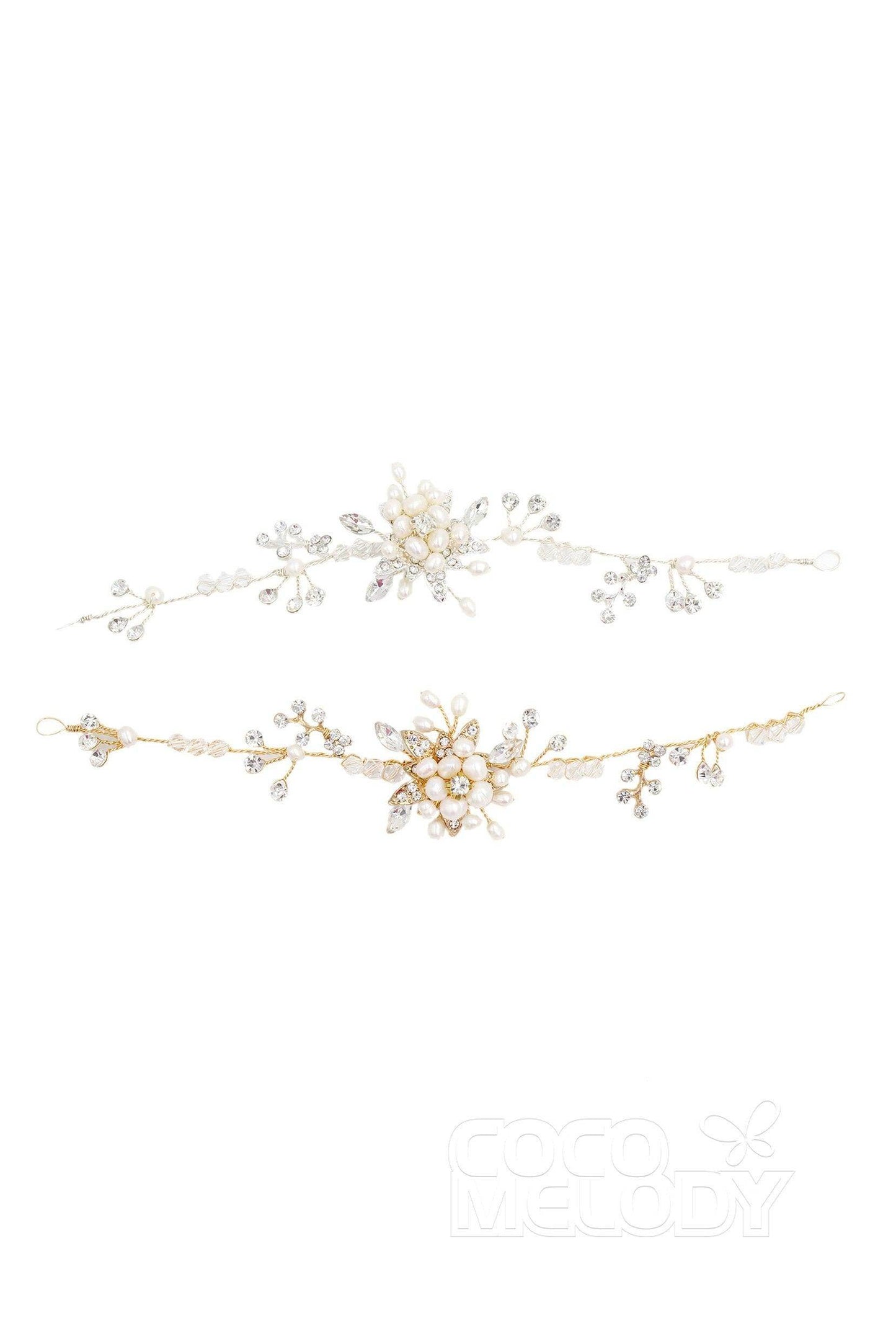 Alloy Wedding Bracelets with Pearl and Crystals CQ0033