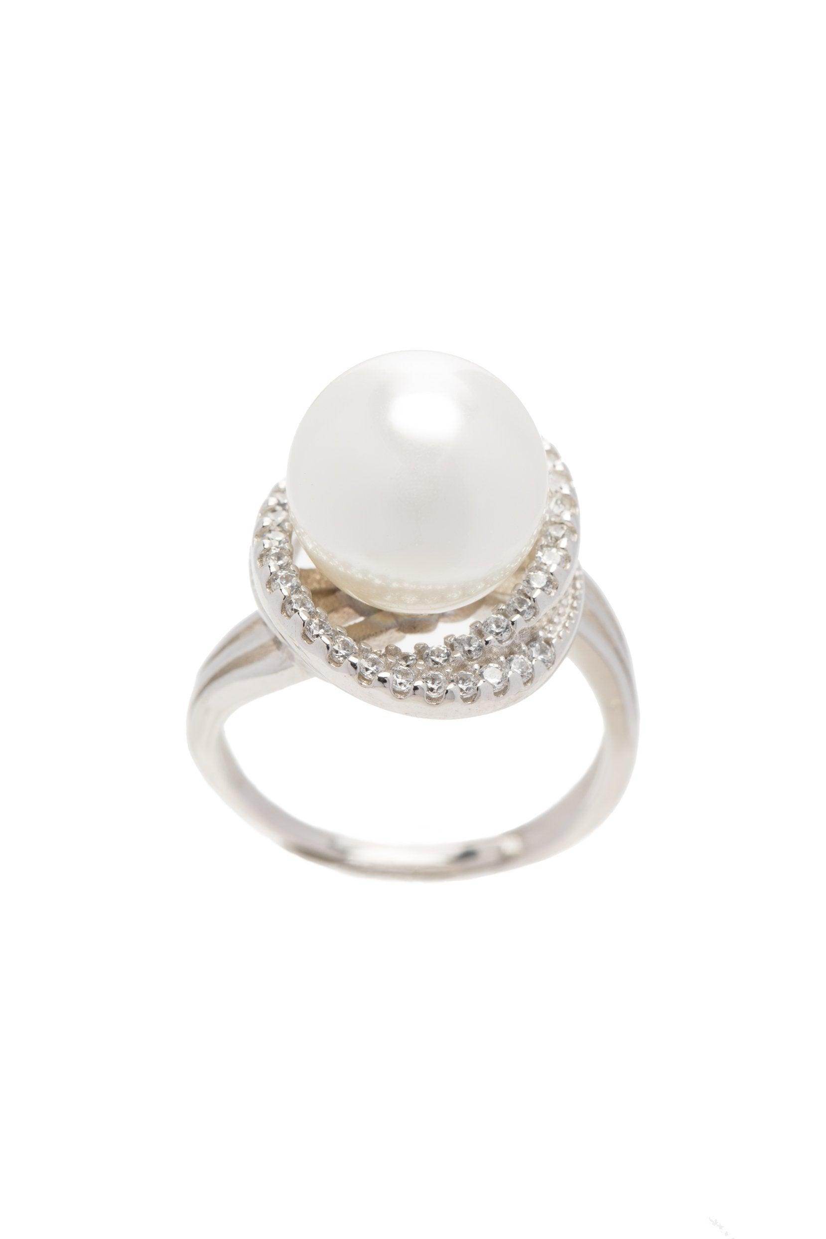 Alloy Rings with Imitation Pearl CR0010 - COCOMELODY