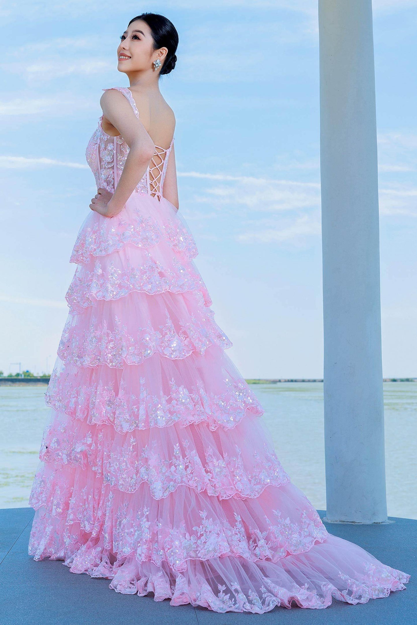 Ball Gown Sweep-Brush Train Tulle Prom Dress CS0481 - COCOMELODY