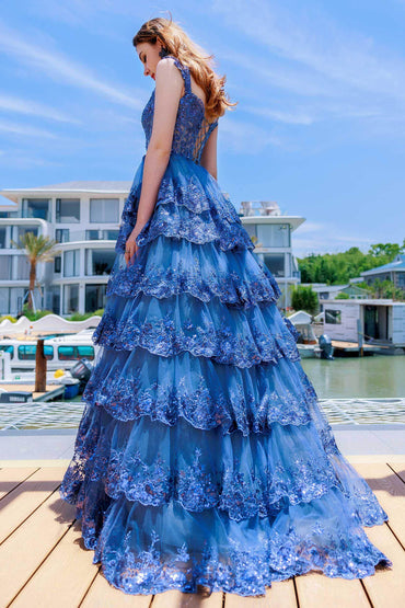 Ball Gown Sweep-Brush Train Tulle Prom Dress CS0481 - COCOMELODY