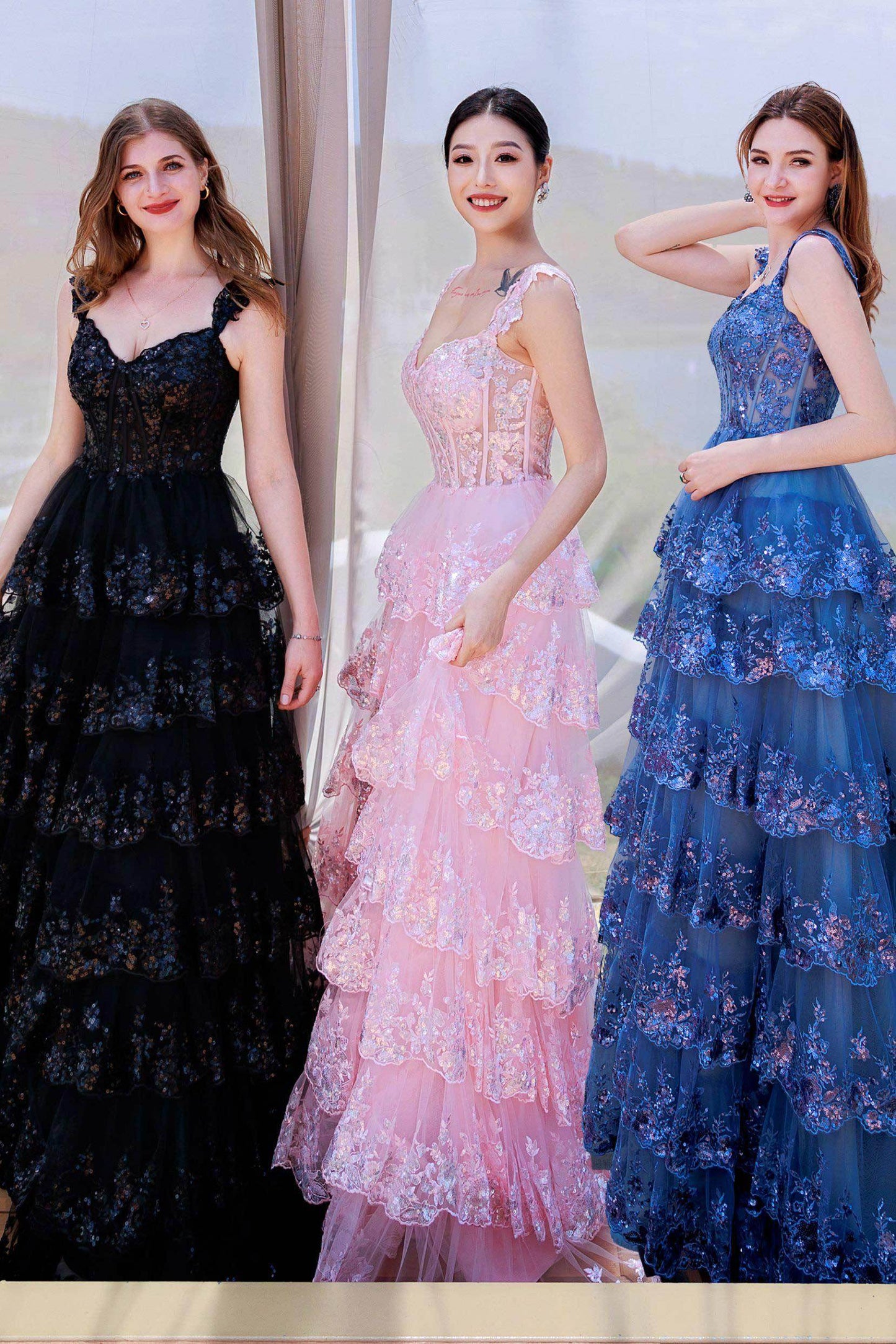Ball Gown Sweep-Brush Train Tulle Prom Dress CS0481 - COCOMELODY