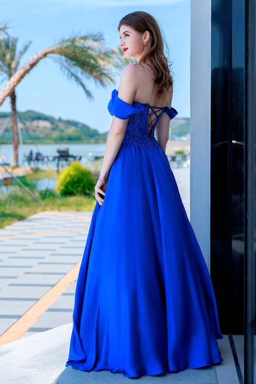 A-Line Floor Length Forged Chiffon Prom Dress CS0485 - COCOMELODY