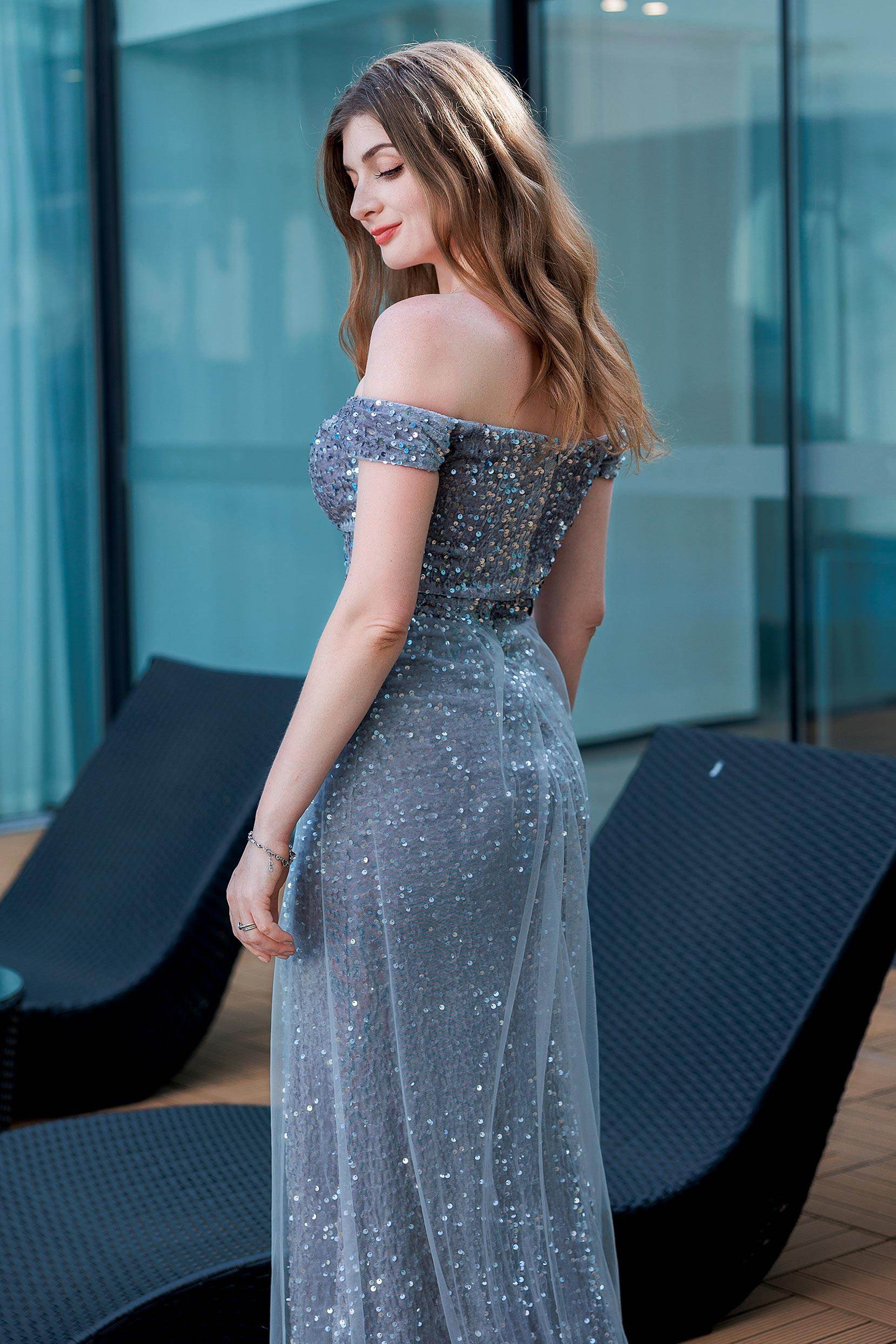 Sheath-Column Floor Length Sequined Prom Dress CS0488 - COCOMELODY