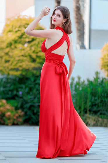 Sheath-Column Sweep-Brush Train Forged Chiffon Prom Dress CS0492 - COCOMELODY