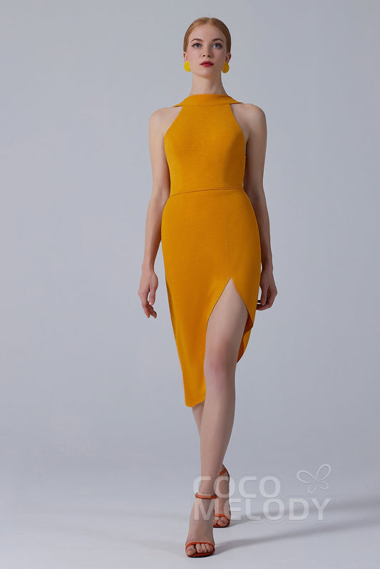 Asymmetrical Short-Mini Twisted Silk Fabric Dress CS0209