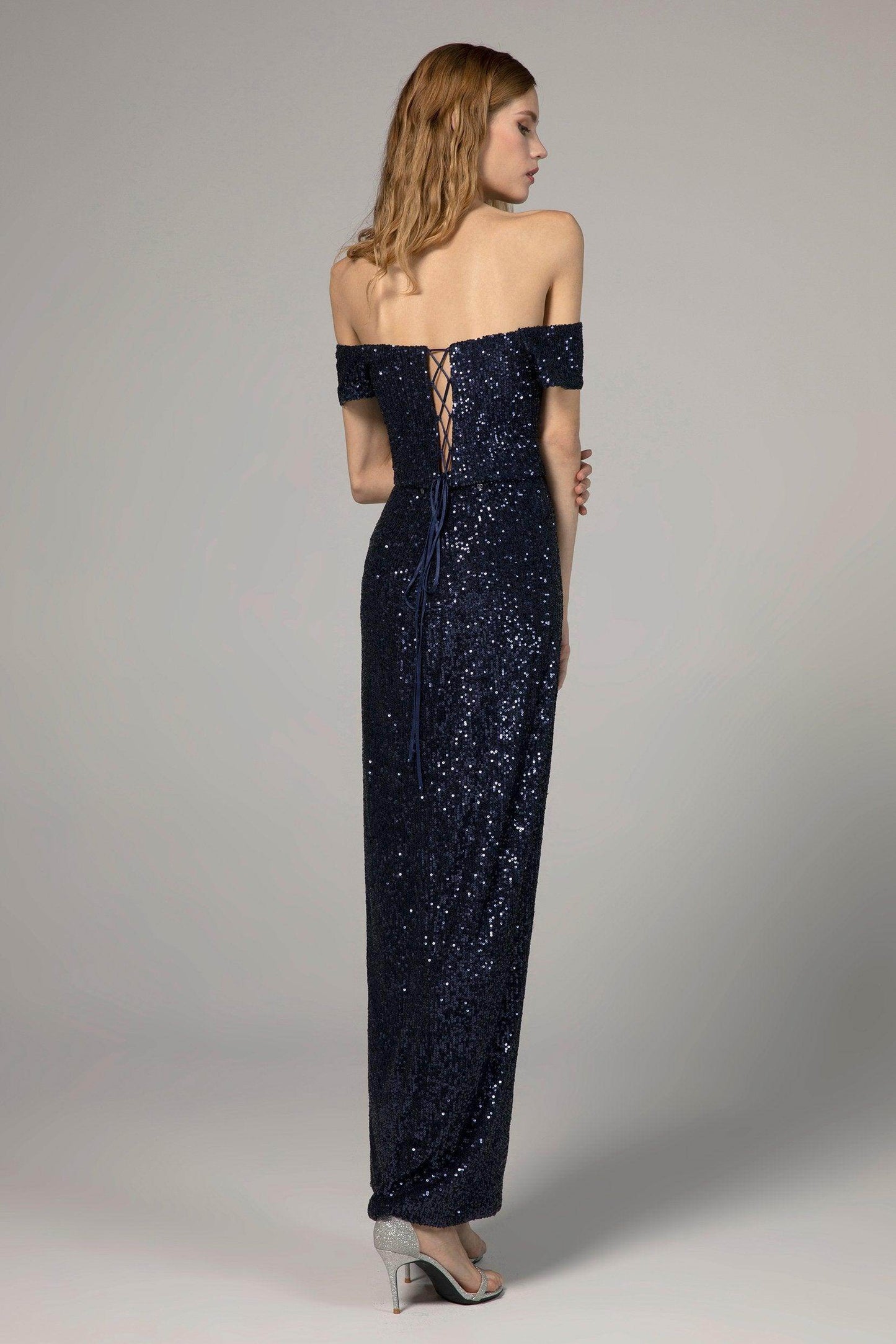 Sheath-Column Ankle Length Sequined Dress CS0289 - COCOMELODY
