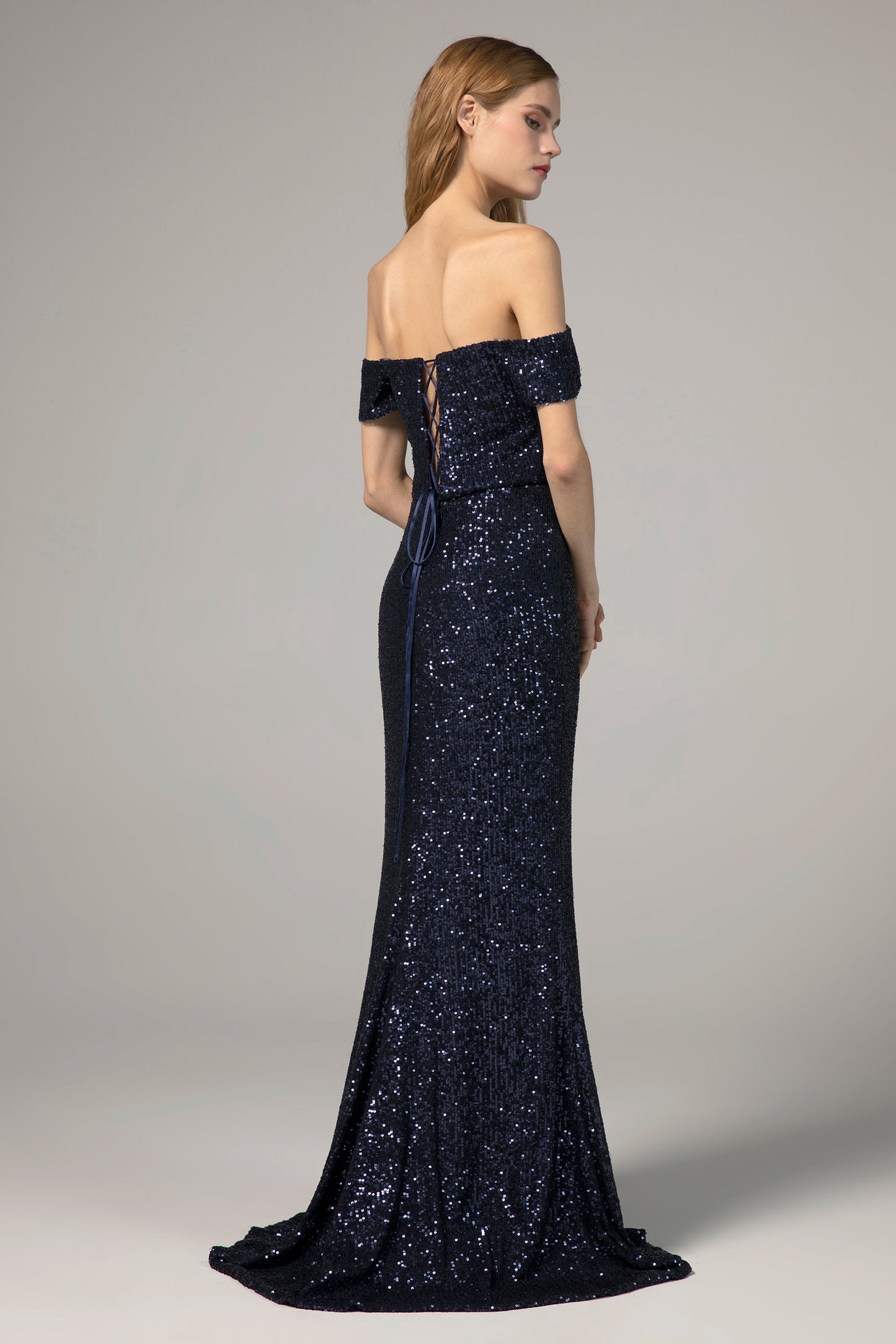 Trumpet-Mermaid Floor Length Sequined Dress CS0290