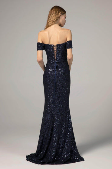 Trumpet-Mermaid Floor Length Sequined Dress CS0290 - COCOMELODY