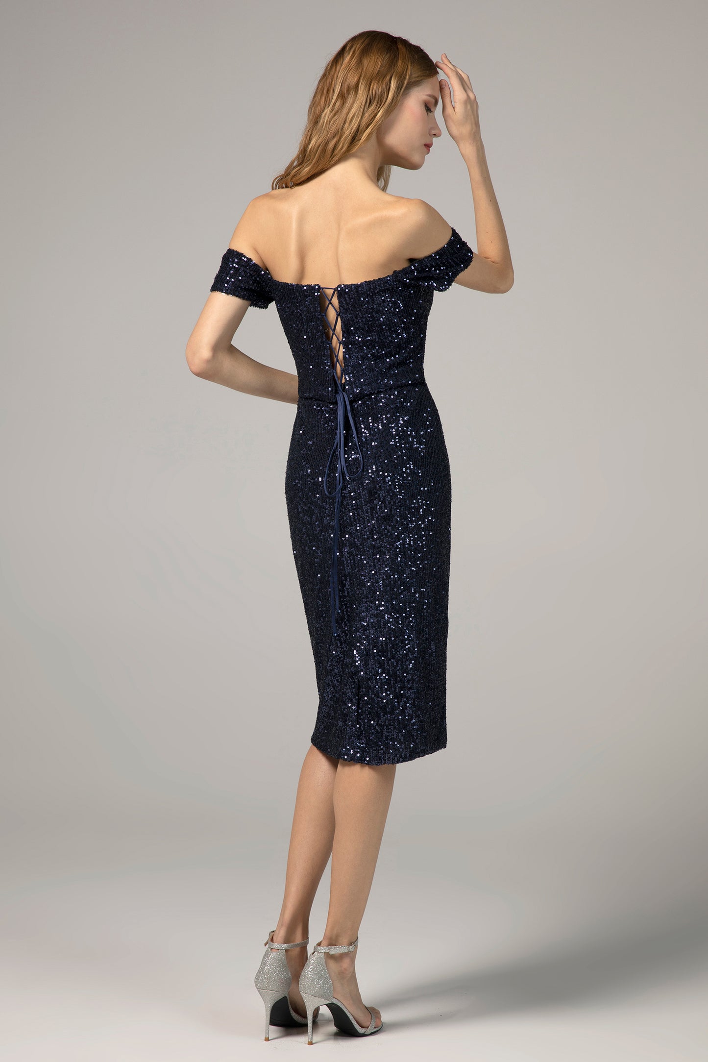 Sheath-Column Knee Length Sequined Dress CS0291