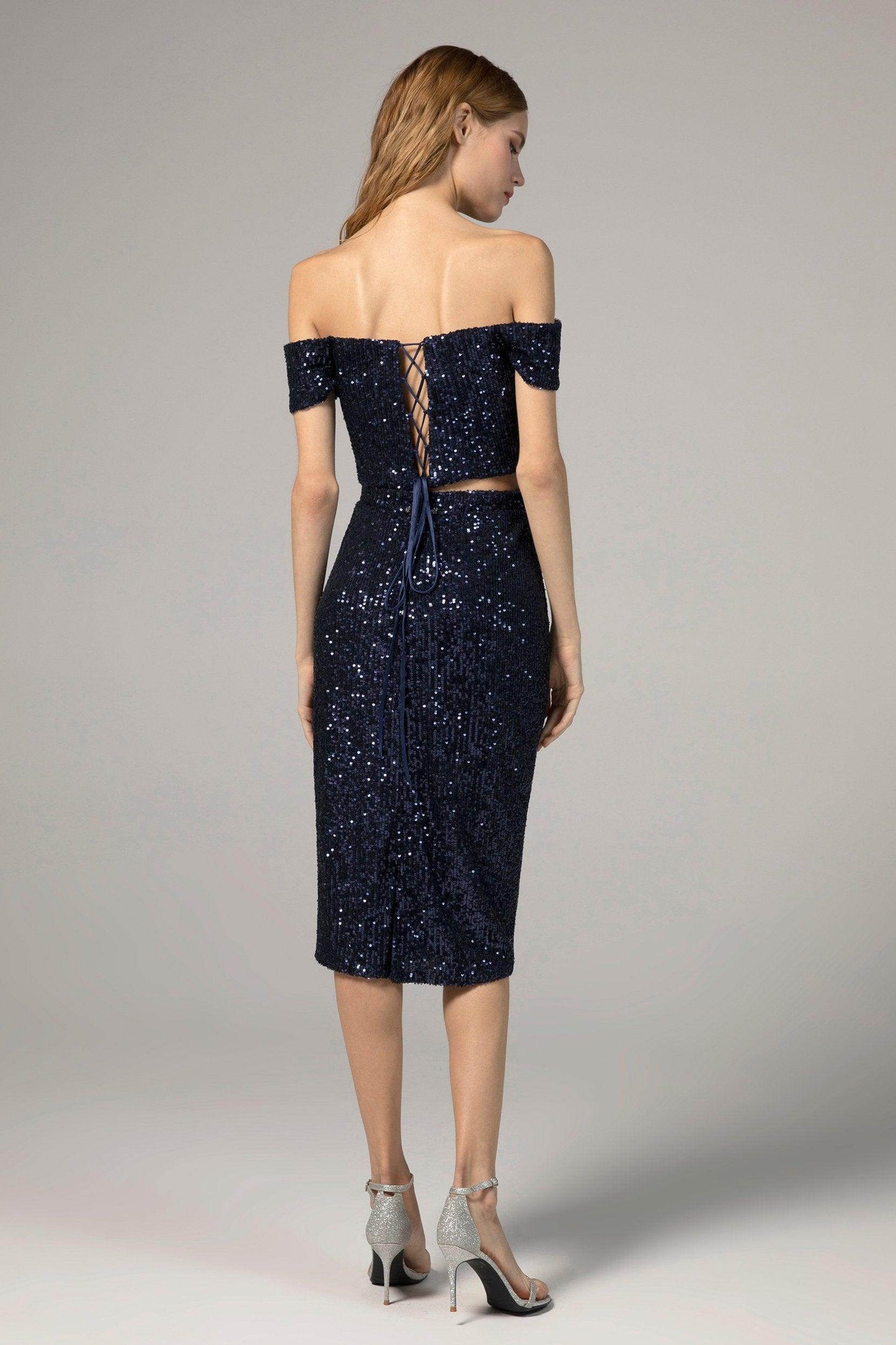 Sheath-Column Knee Length Sequined Dress CS0291 - COCOMELODY