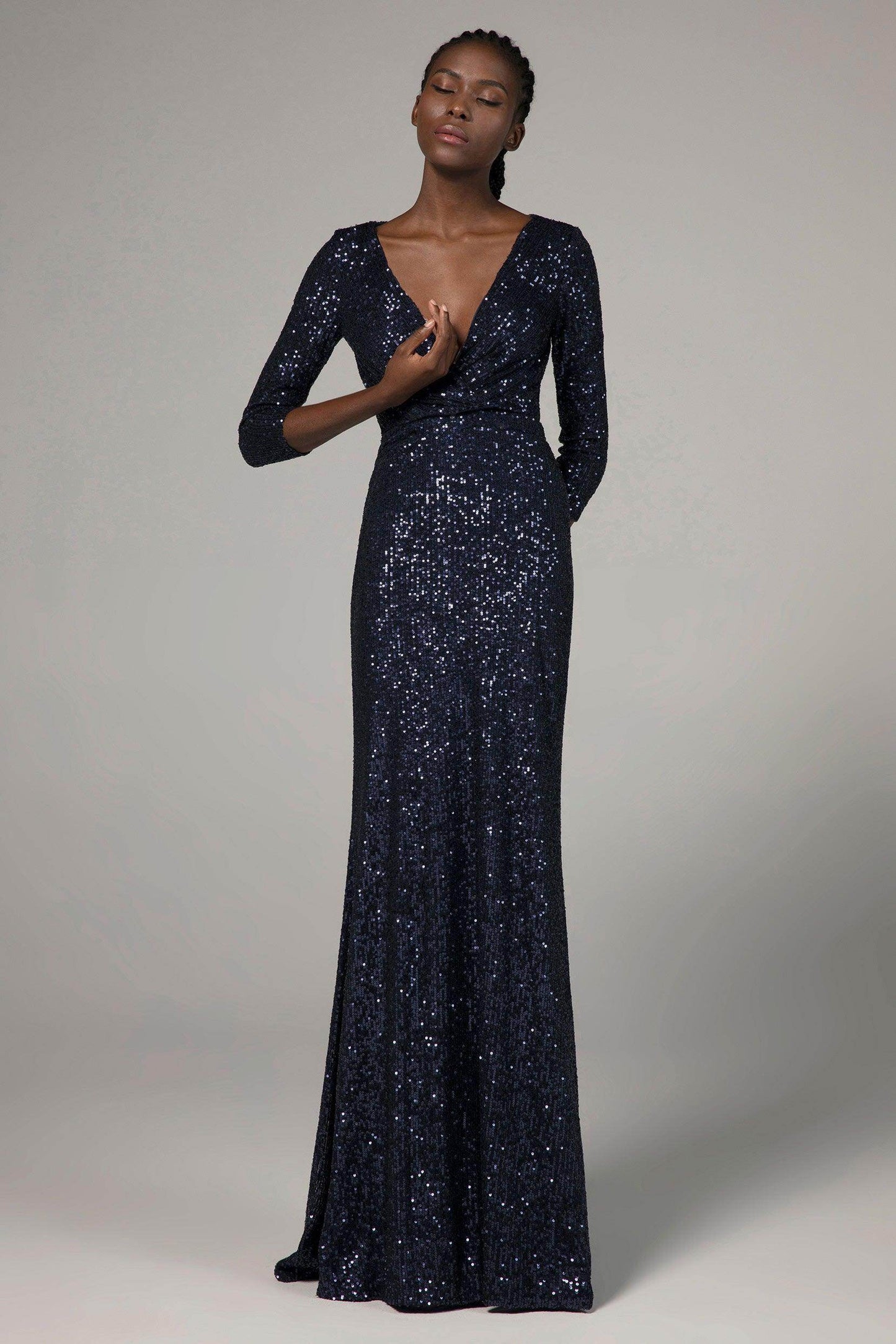 Trumpet-Mermaid Floor Length Sequined Dress CS0295 - COCOMELODY