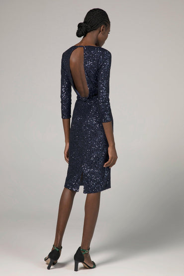 Sheath-Column Knee Length Sequined Dress CS0296