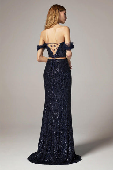 Sheath-Column Floor Length Sequined Dress CS0298