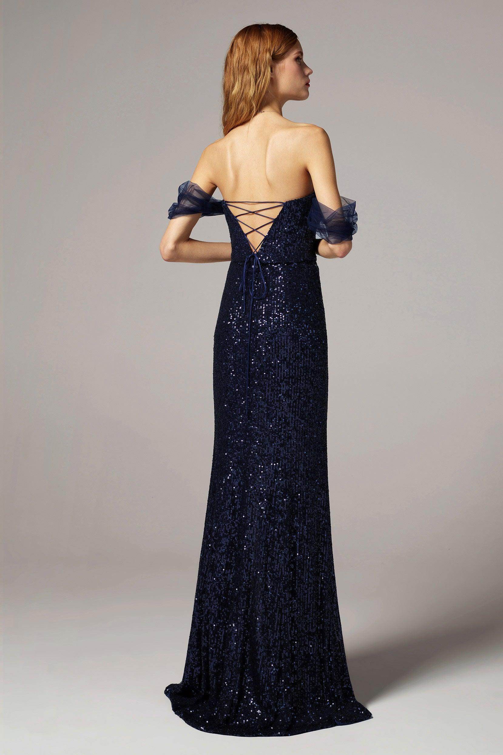 Sheath-Column Floor Length Sequined Dress CS0298 - COCOMELODY