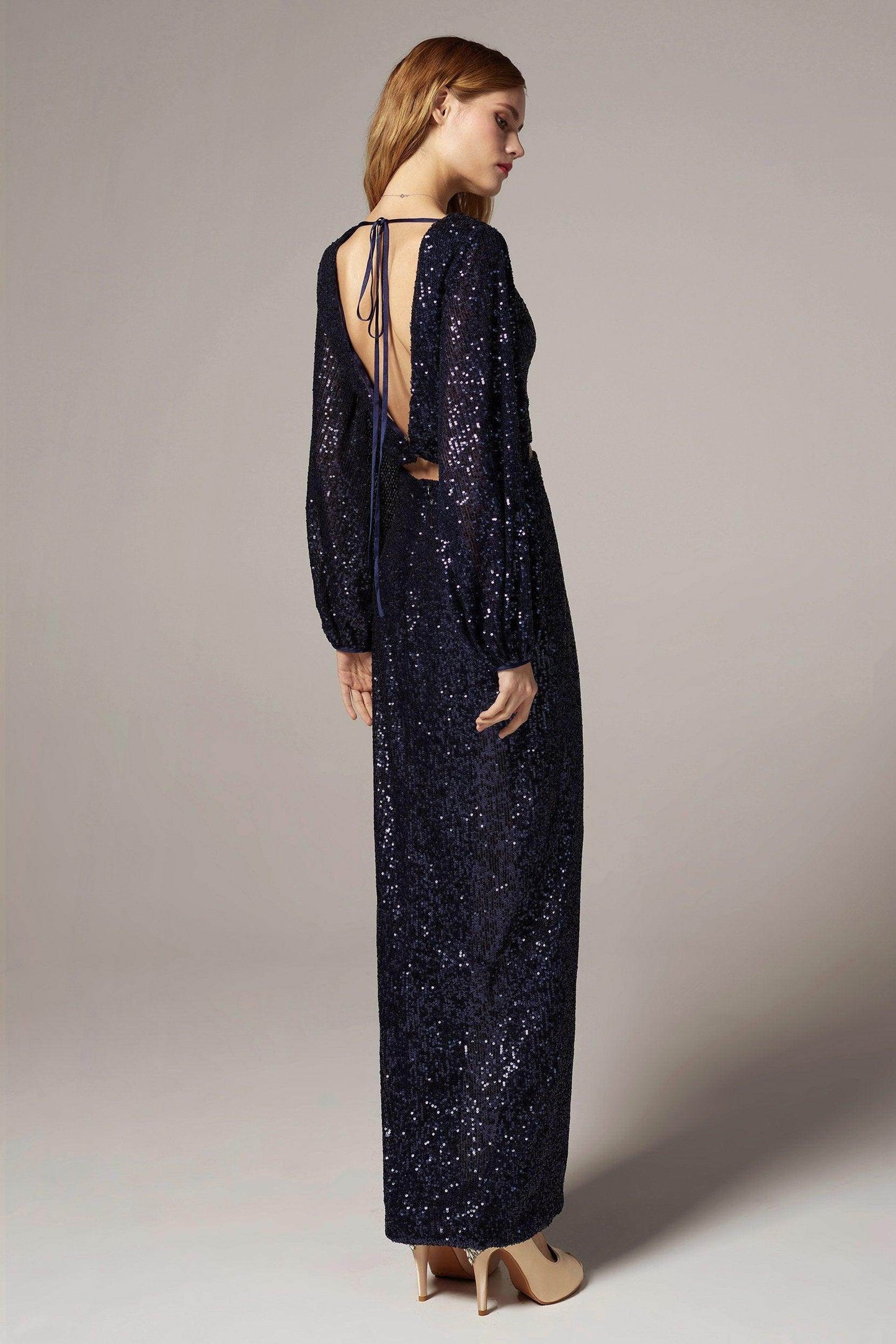 Sheath-Column Ankle Length Sequined Dress CS0303 - COCOMELODY
