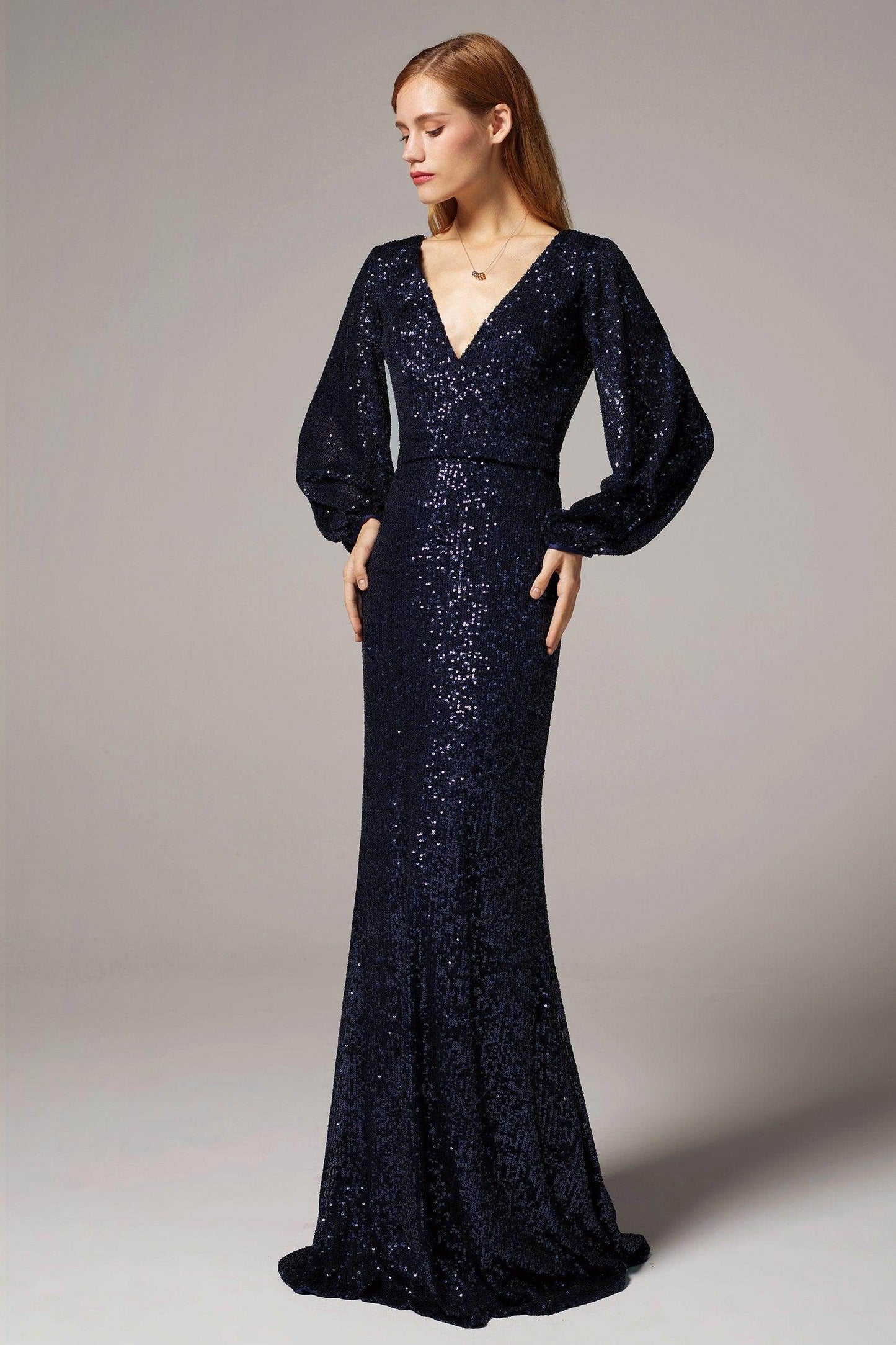 Trumpet-Mermaid Ankle Length Sequined Dress CS0304 - COCOMELODY