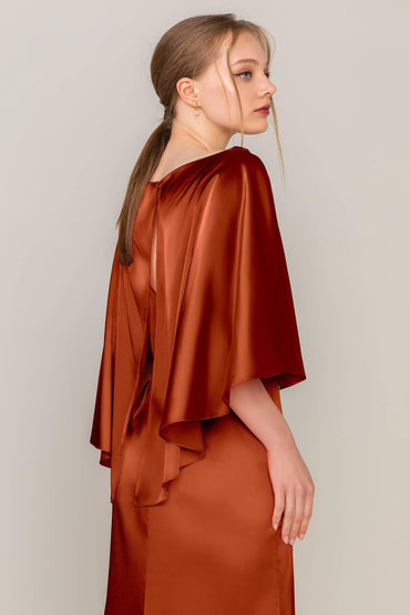 Sheath Sweep Train Luxe Satin Dress CS0320