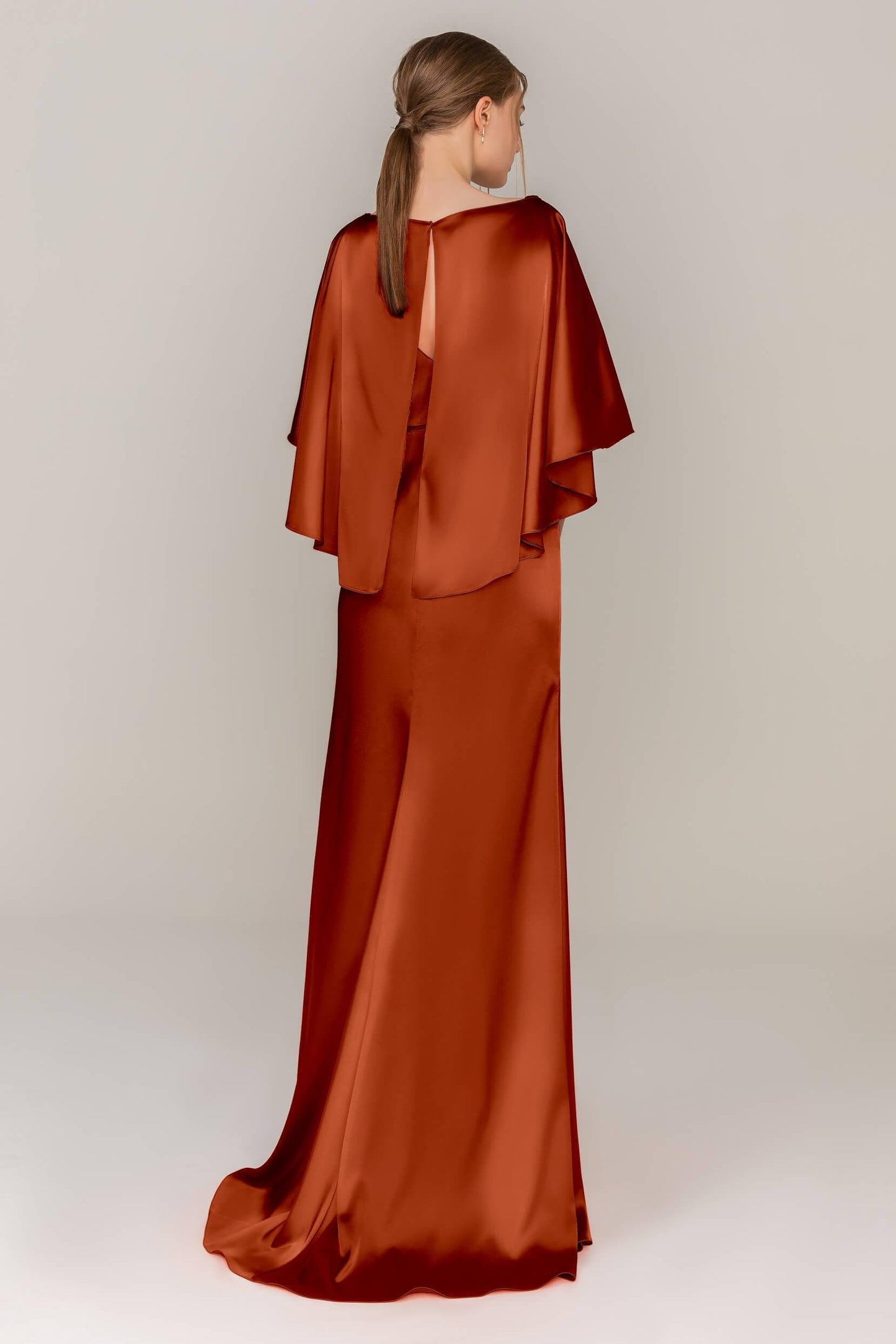 Sheath Sweep Train Luxe Satin Dress CS0320 - COCOMELODY