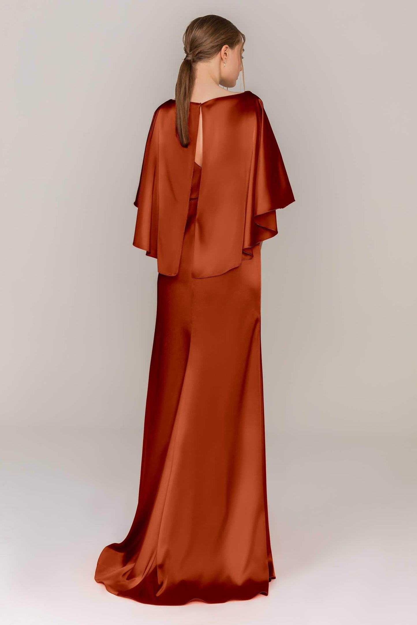 Sheath Sweep Train Luxe Satin Dress CS0320 - COCOMELODY