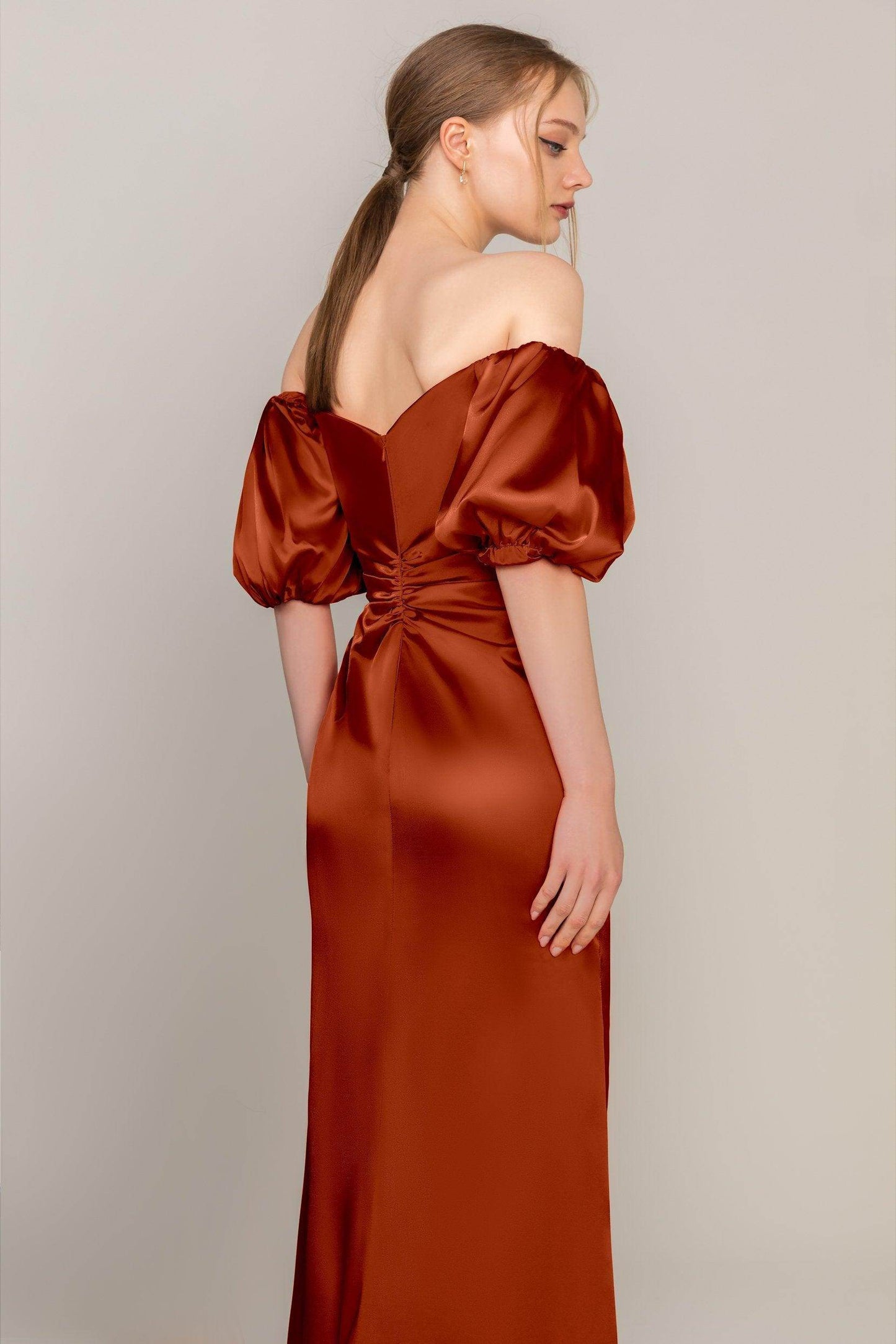 Sheath Floor Length Luxe Satin Dress CS0322 - COCOMELODY