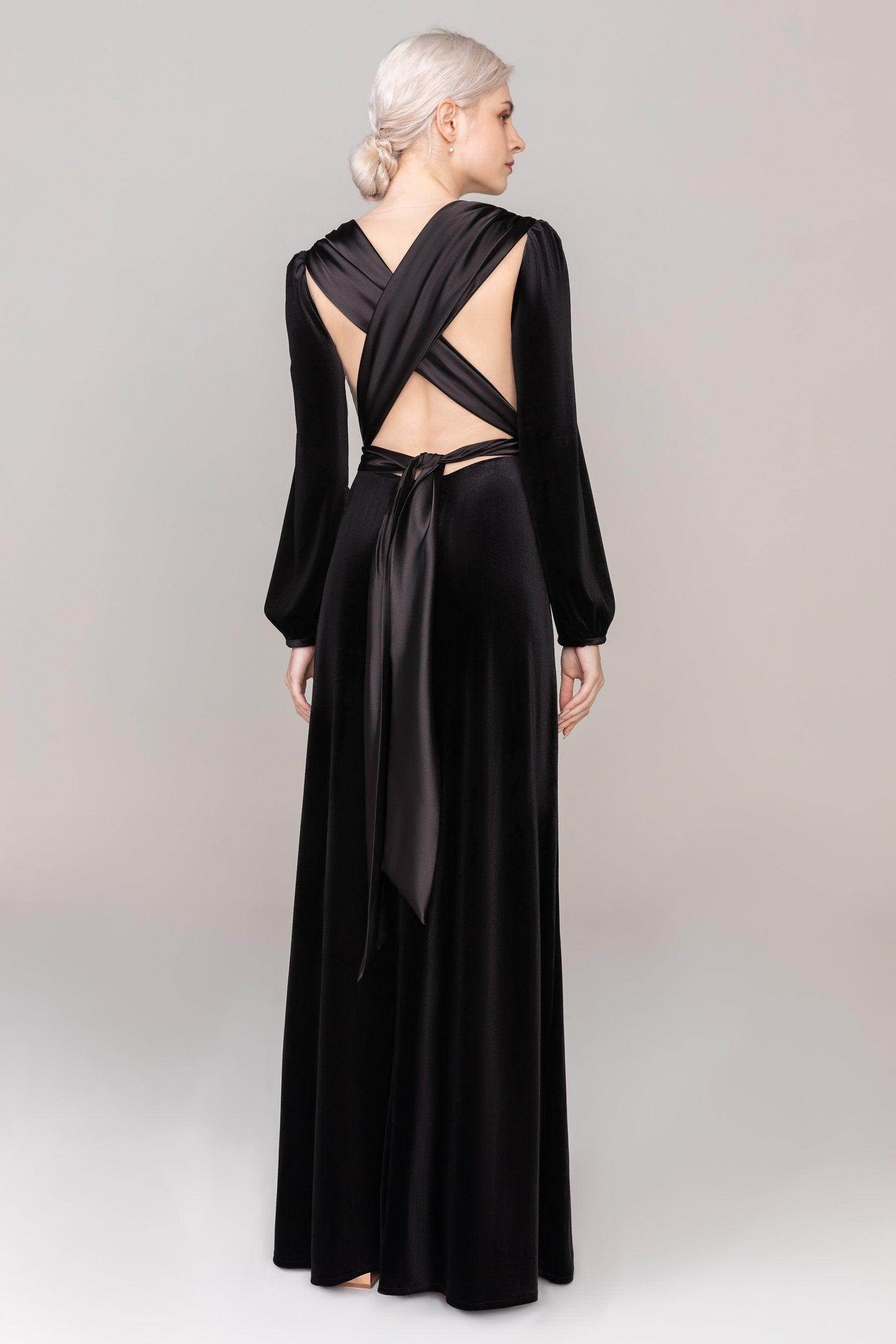 Sheath-Column Floor Length Velvet Dress CS0332 - COCOMELODY