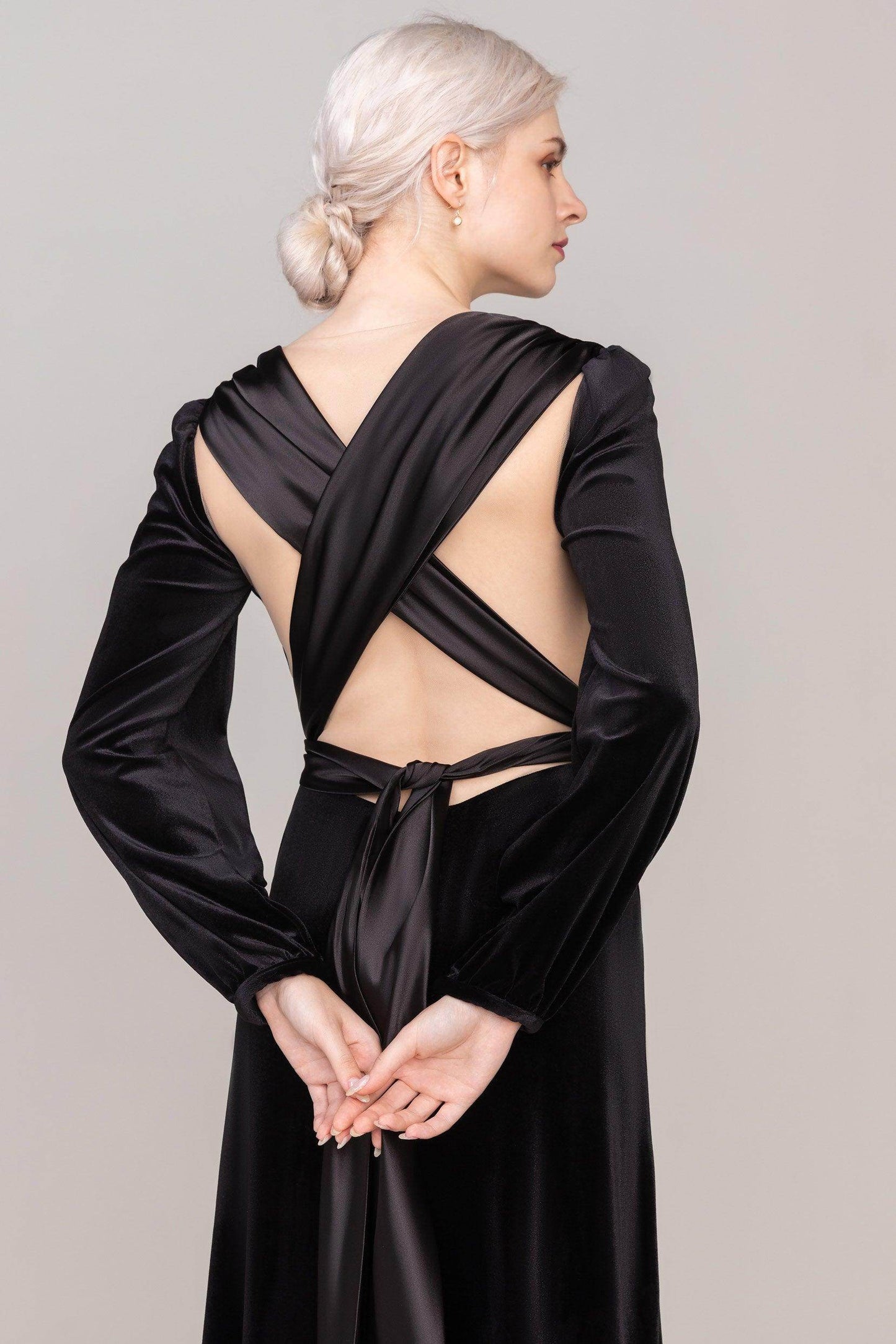 Sheath-Column Floor Length Velvet Dress CS0332 - COCOMELODY