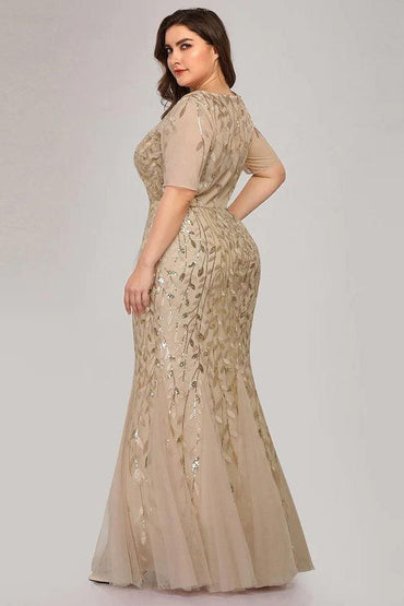 Trumpet-Mermaid Floor Length Print Dress CS0395