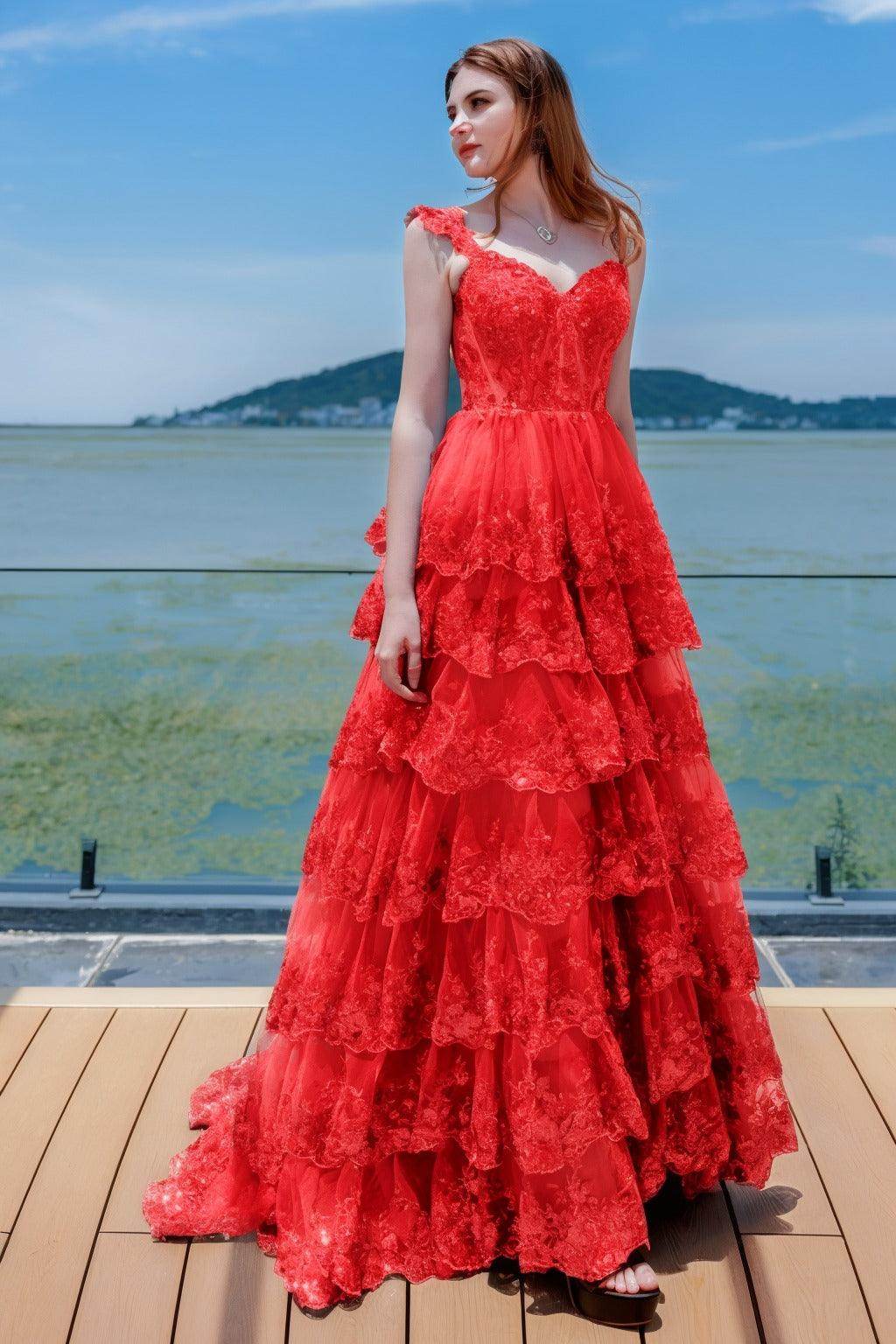 Ball Gown Sweep-Brush Train Tulle Prom Dress CS0481 - COCOMELODY