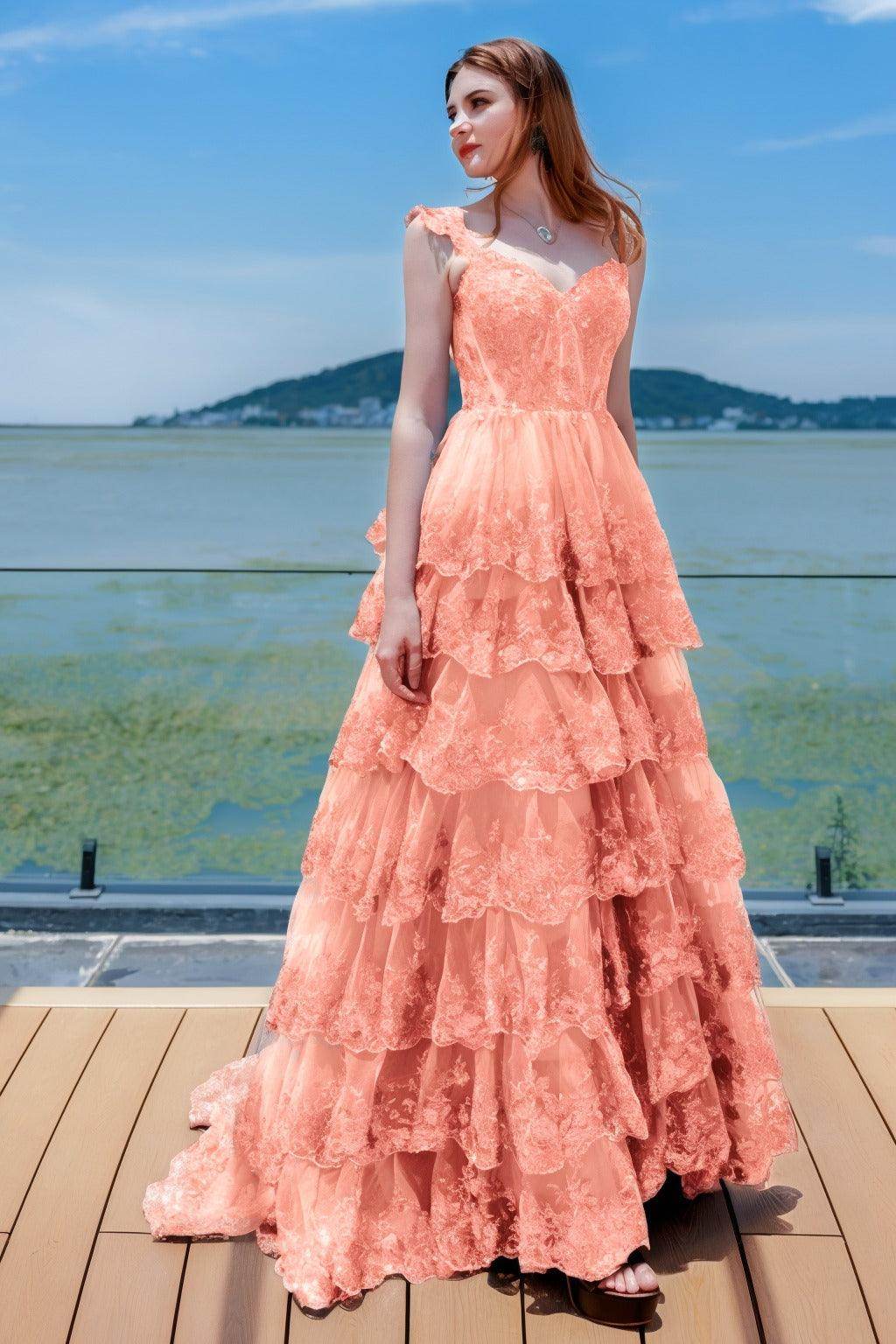 Ball Gown Sweep-Brush Train Tulle Prom Dress CS0481 - COCOMELODY