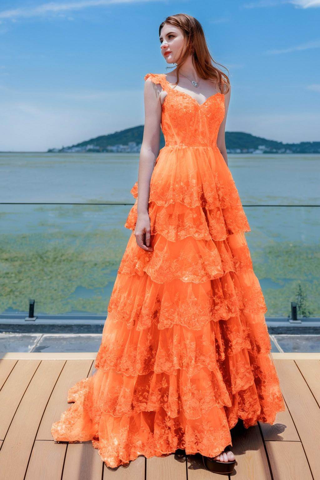 Ball Gown Sweep-Brush Train Tulle Prom Dress CS0481 - COCOMELODY
