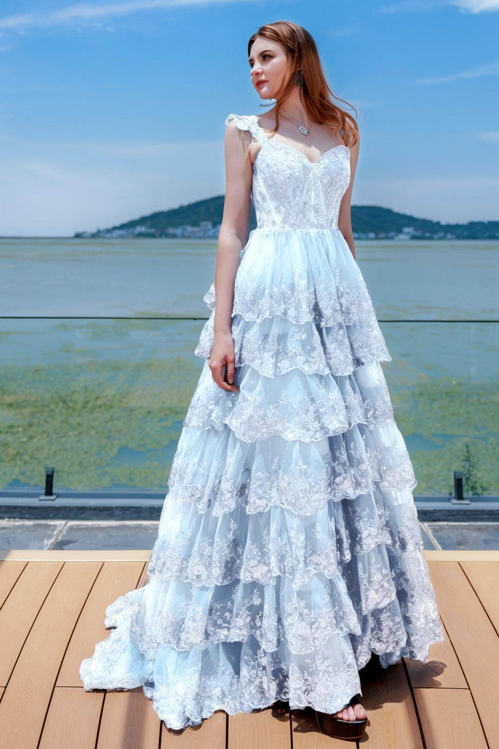 Ball Gown Sweep-Brush Train Tulle Prom Dress CS0481 - COCOMELODY