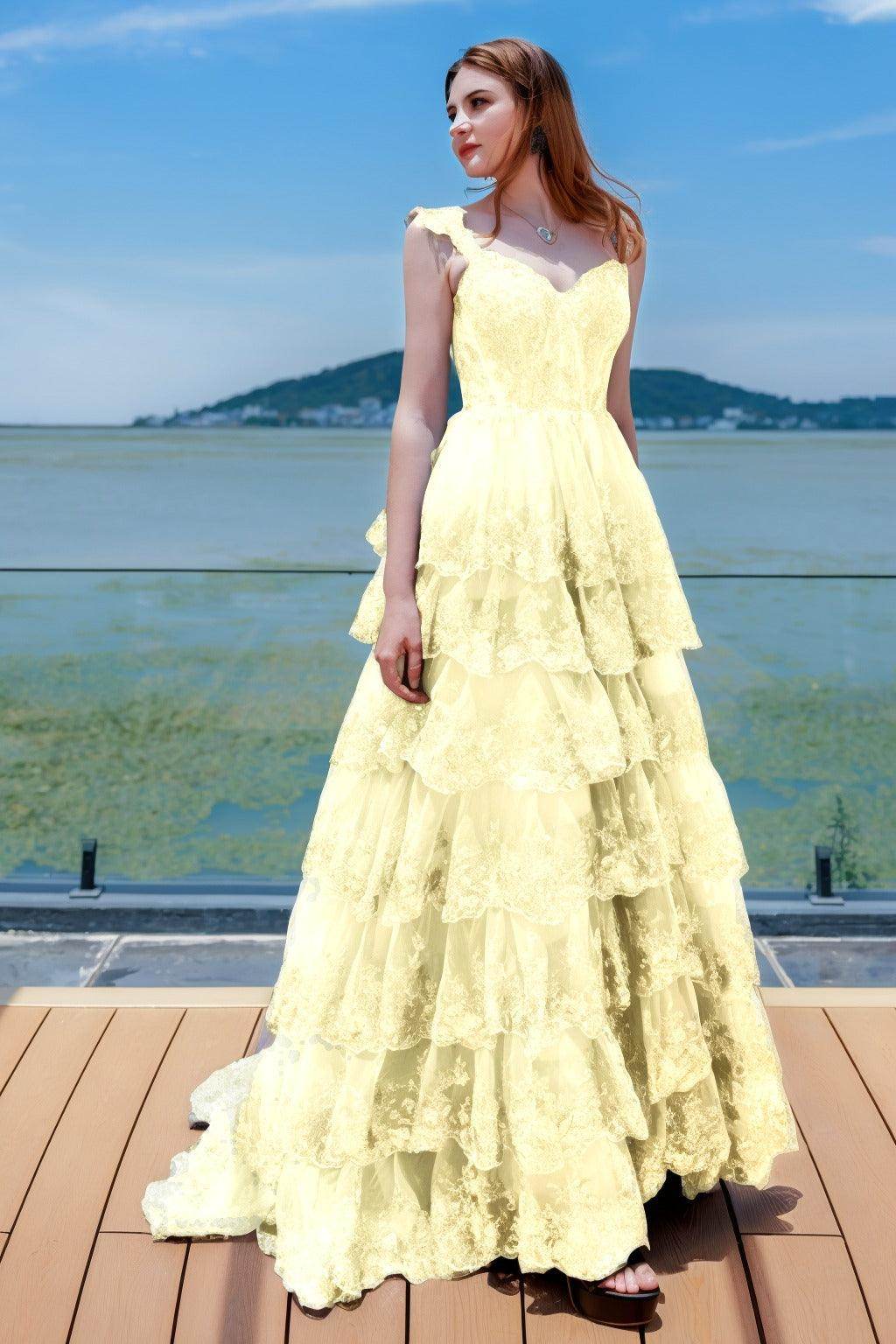 Ball Gown Sweep-Brush Train Tulle Prom Dress CS0481 - COCOMELODY