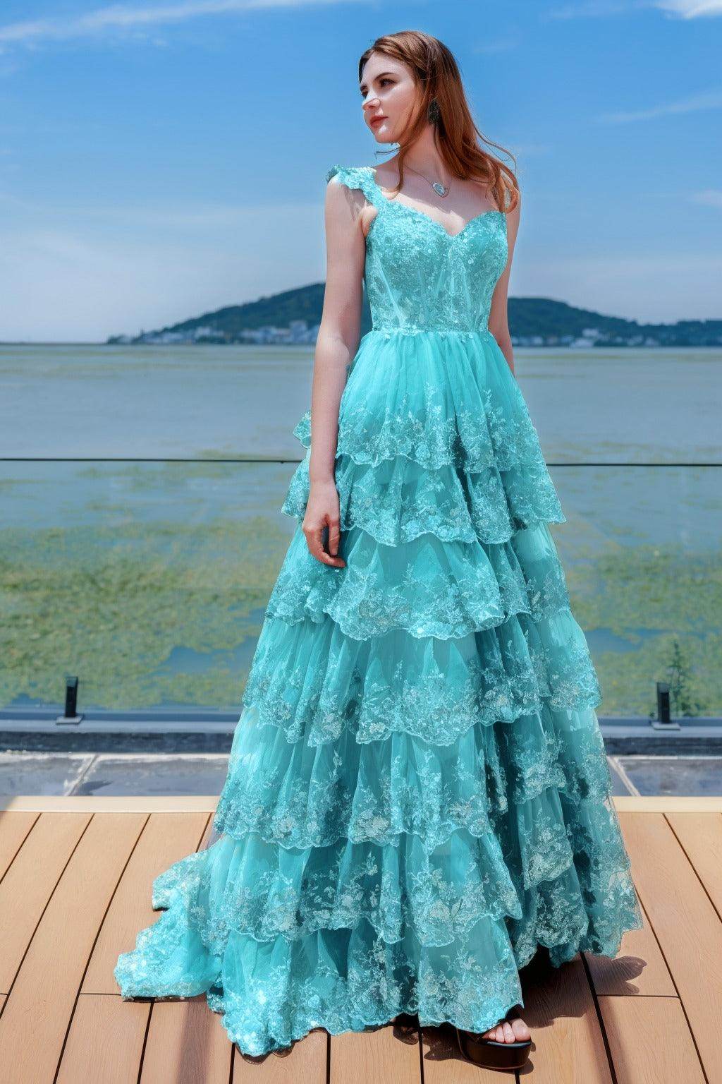 Ball Gown Sweep-Brush Train Tulle Prom Dress CS0481 - COCOMELODY