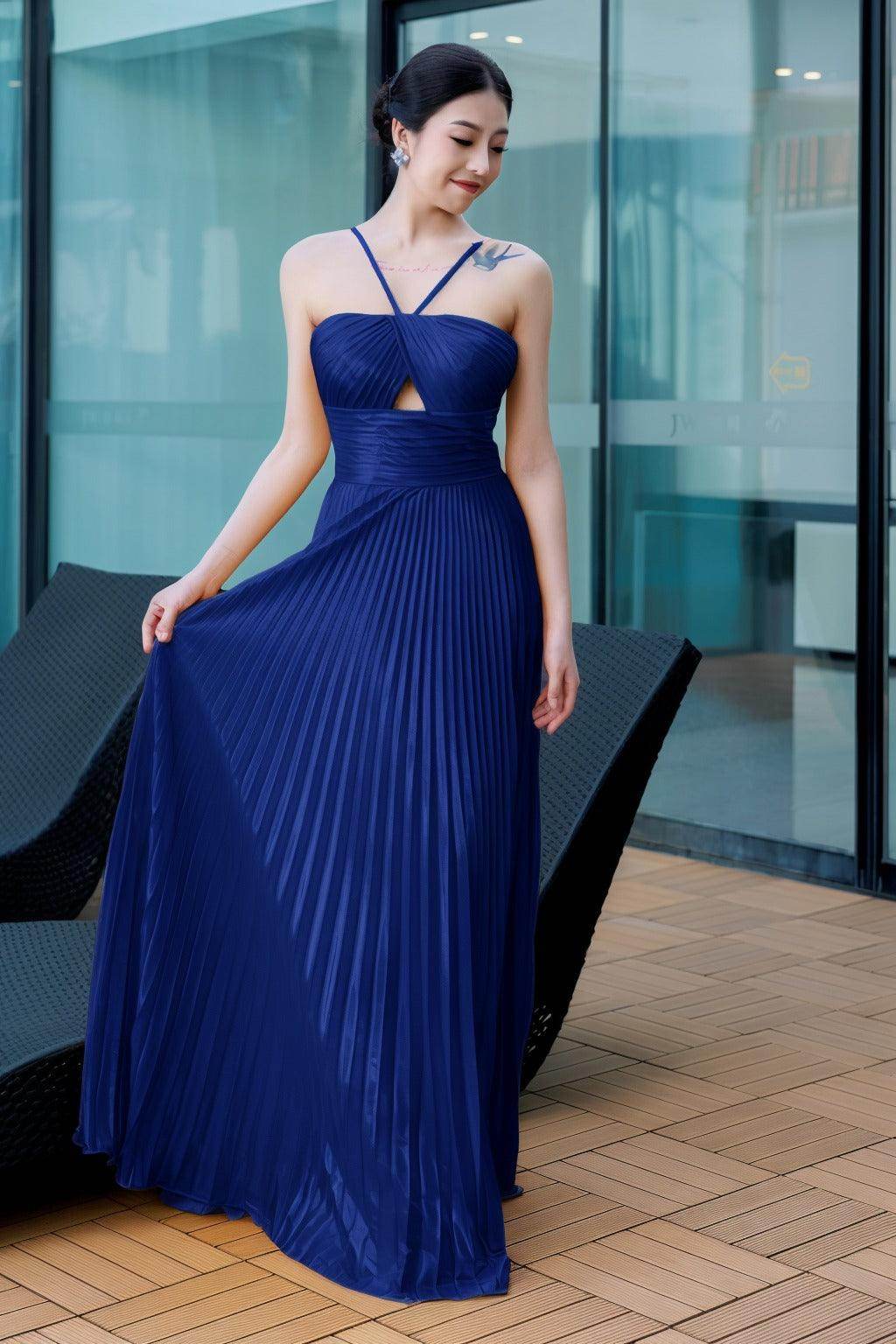 Sheath-Column Floor Length Hot Stamping Cloth Prom Dress CS0486 - COCOMELODY