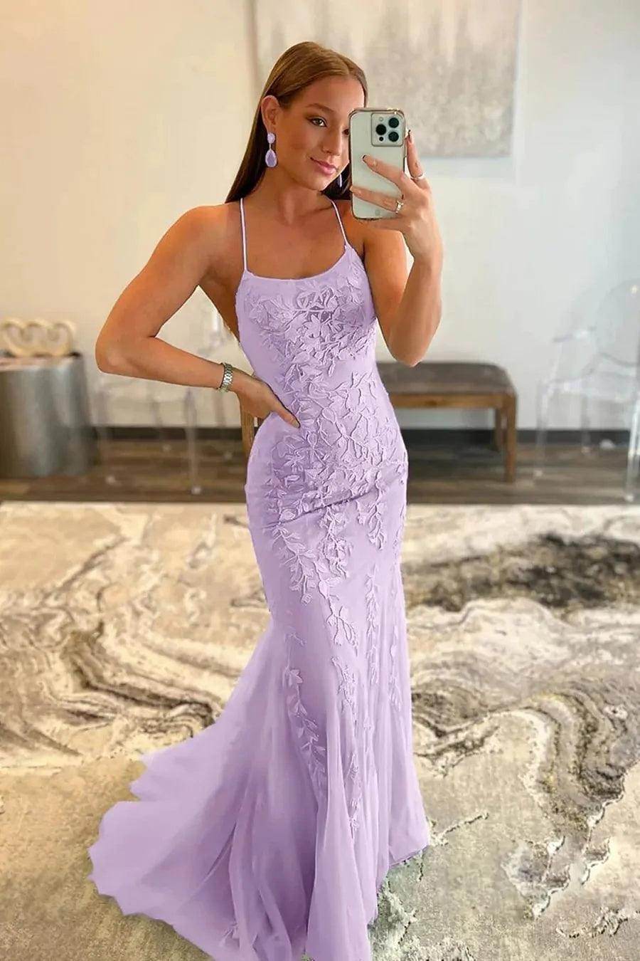 Sheath-Column Floor Length Tulle Prom Dress CS0489 - COCOMELODY