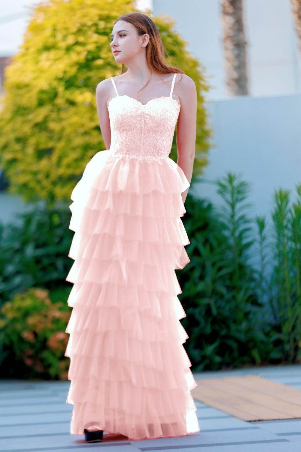 Sheath-Column Floor Length Tulle Prom Dress CS0496 - COCOMELODY