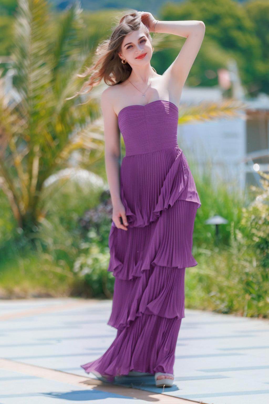 A-Line Floor Length Chiffon Prom Dress CS0499 - COCOMELODY