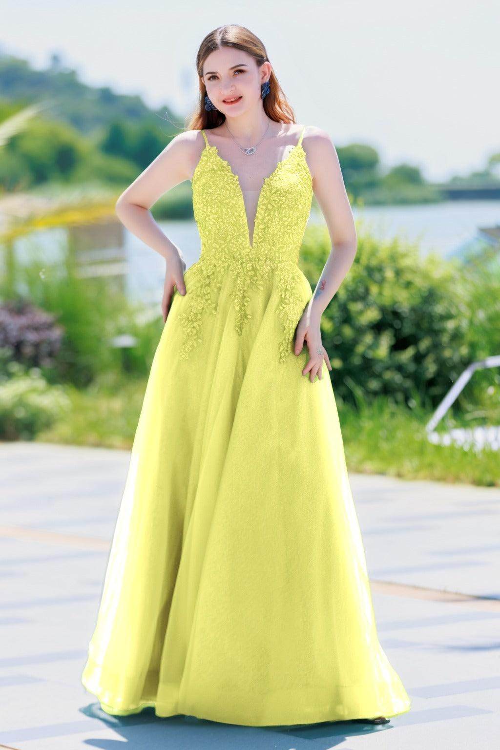 A-Line Floor Length Tulle Prom Dress CS0501 - COCOMELODY