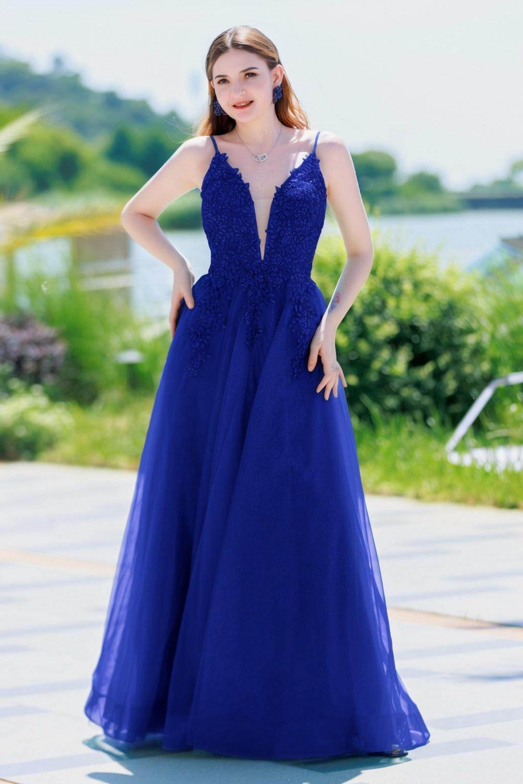 A-Line Floor Length Tulle Prom Dress CS0501 - COCOMELODY