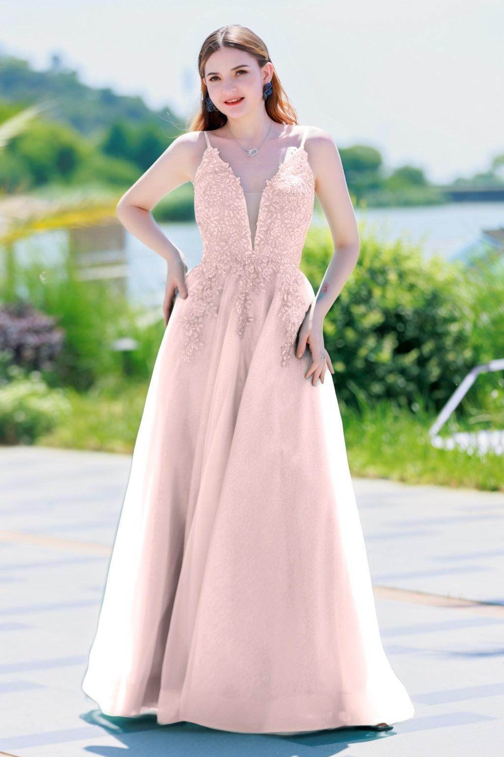 A-Line Floor Length Tulle Prom Dress CS0501 - COCOMELODY