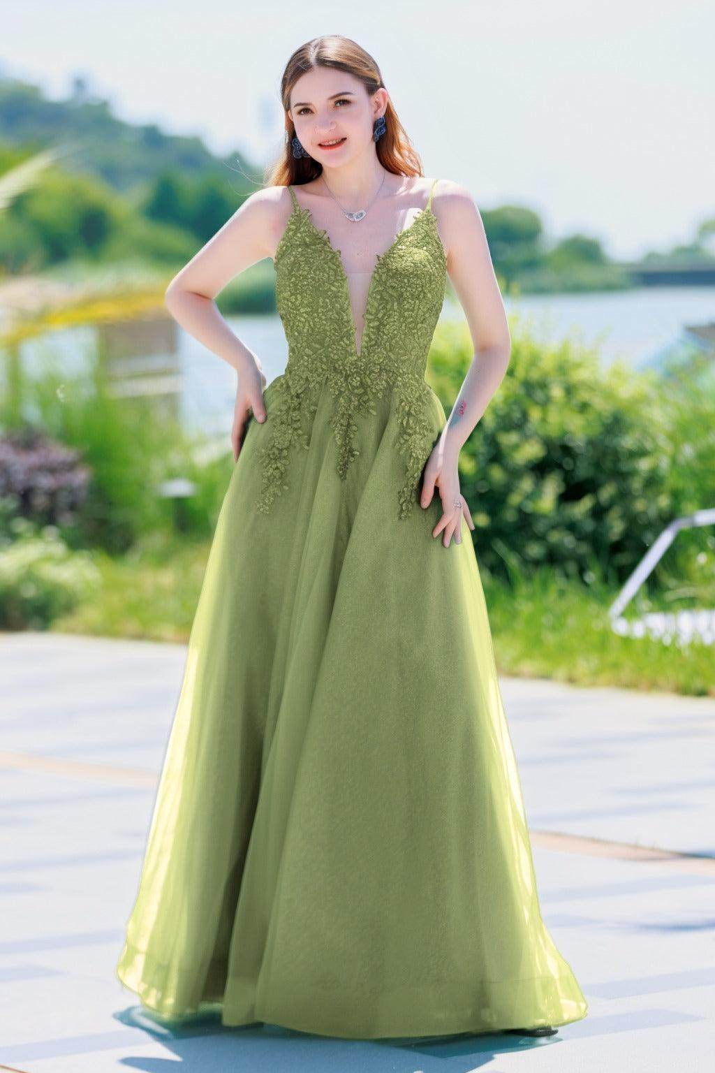 A-Line Floor Length Tulle Prom Dress CS0501 - COCOMELODY