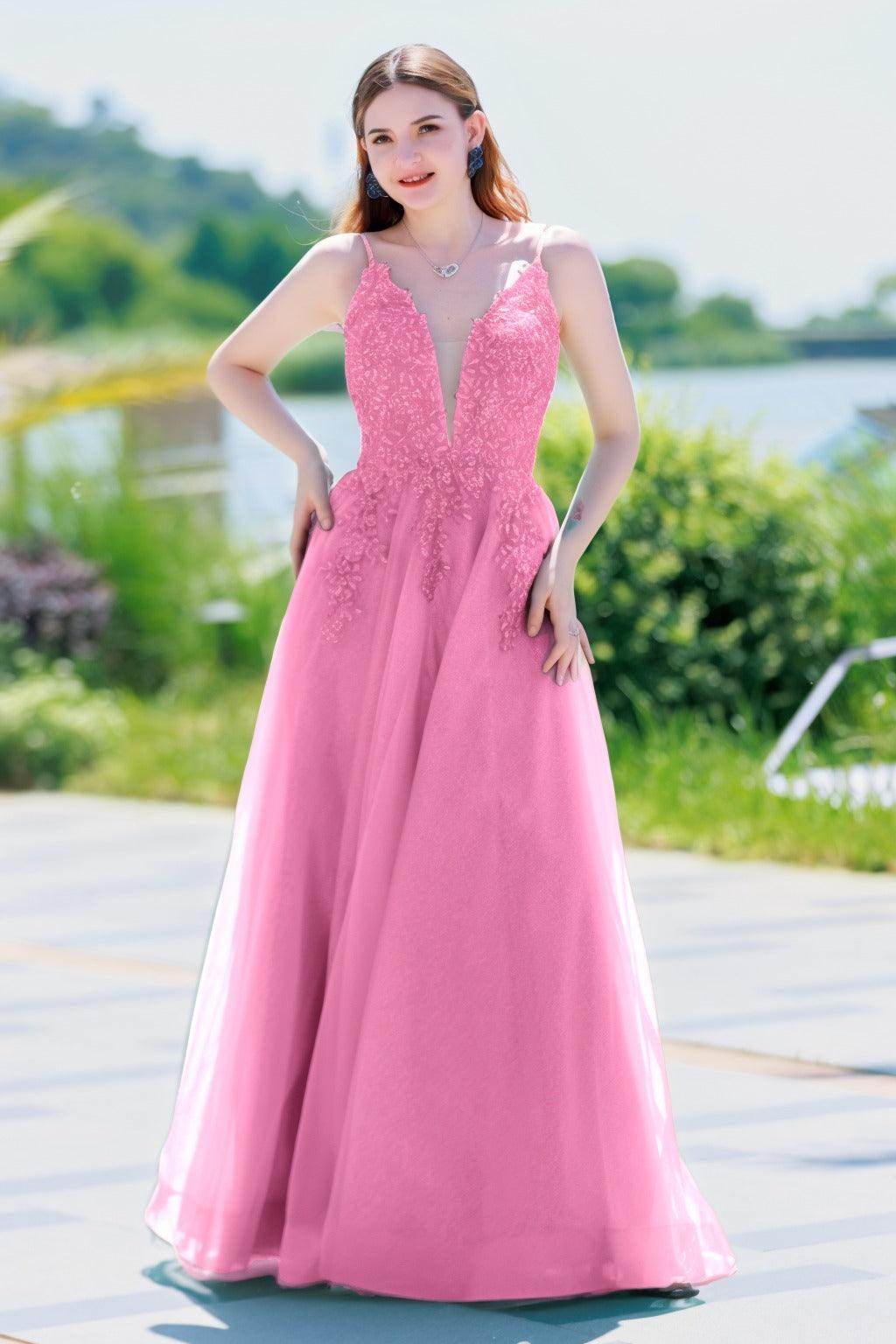 A-Line Floor Length Tulle Prom Dress CS0501 - COCOMELODY