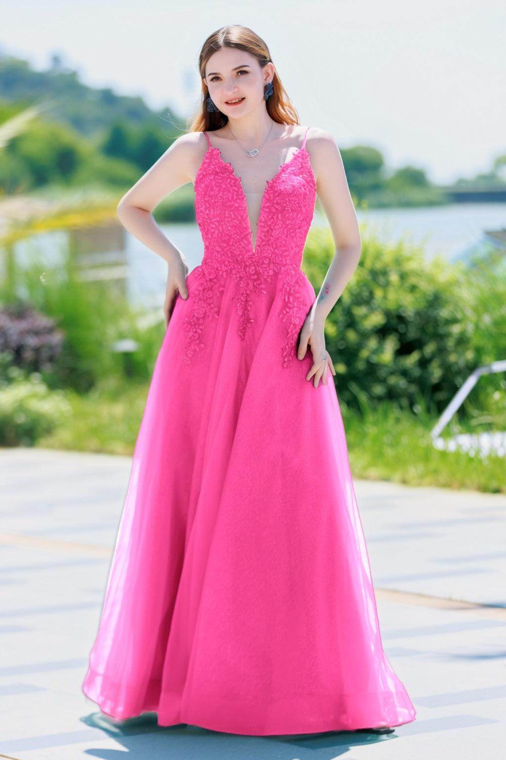 A-Line Floor Length Tulle Prom Dress CS0501 - COCOMELODY