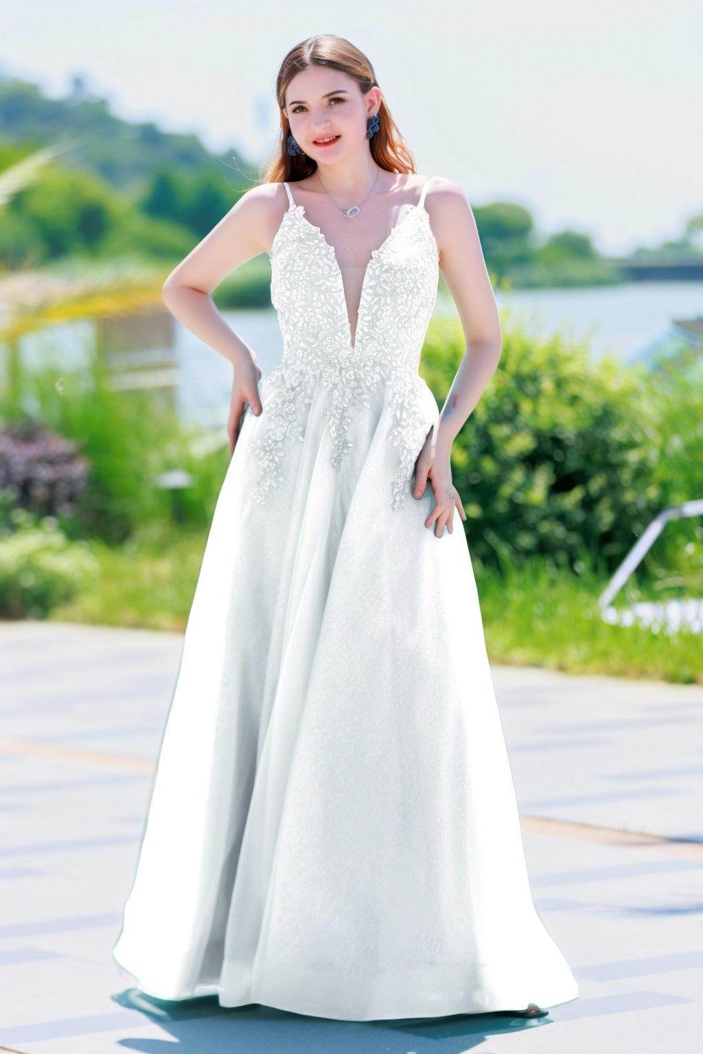 A-Line Floor Length Tulle Prom Dress CS0501 - COCOMELODY