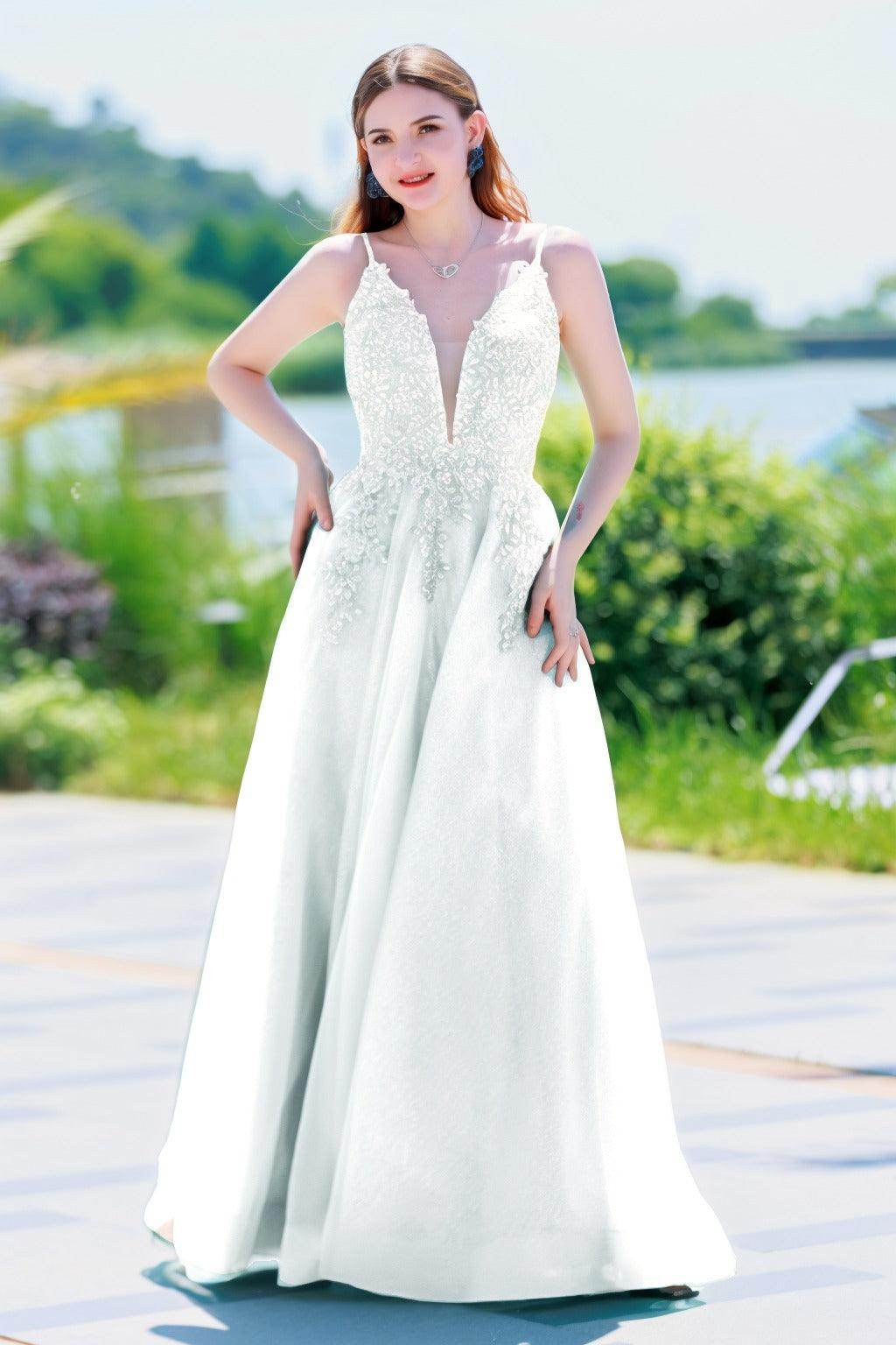 A-Line Floor Length Tulle Prom Dress CS0501 - COCOMELODY