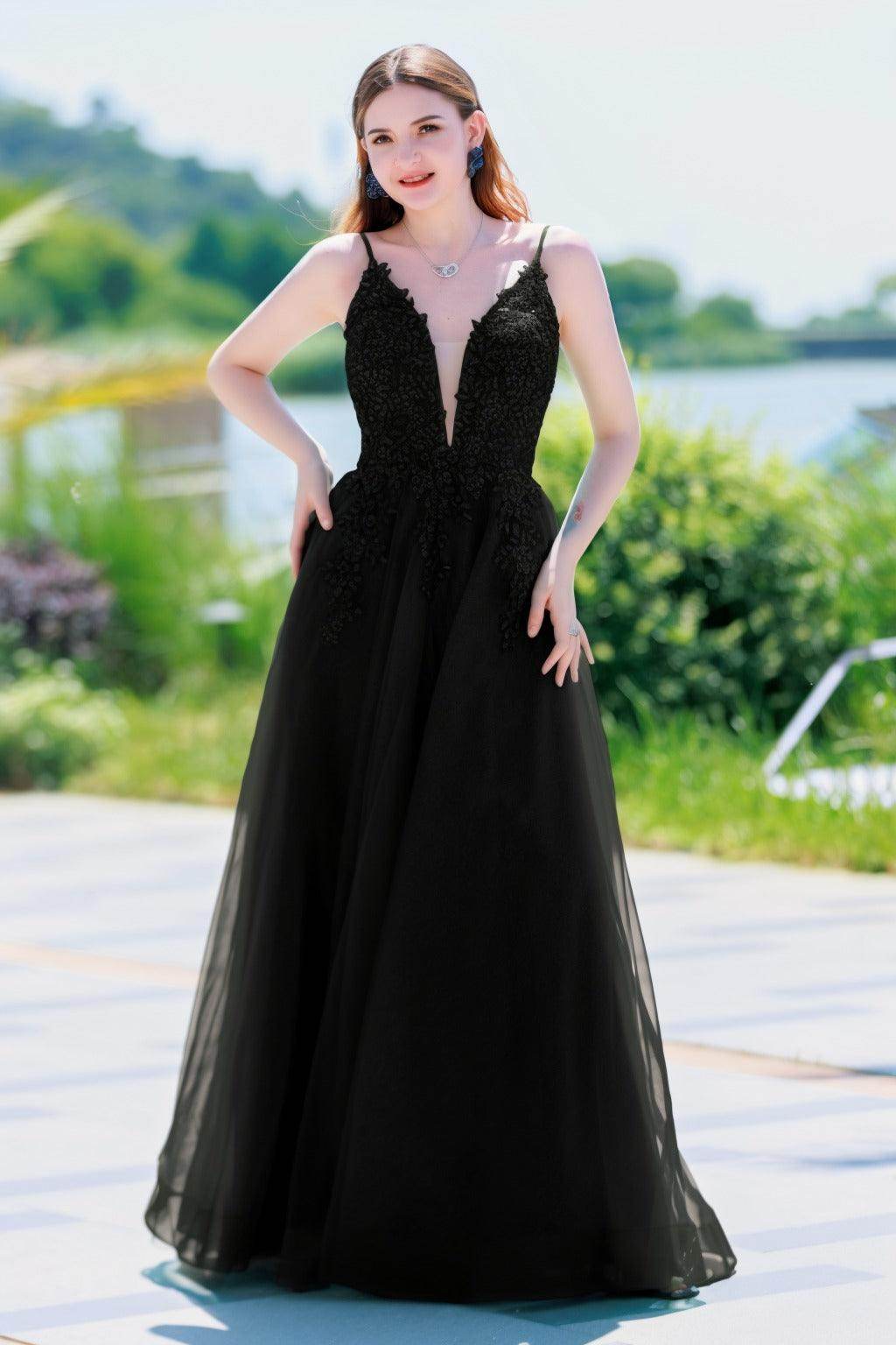 A-Line Floor Length Tulle Prom Dress CS0501 - COCOMELODY