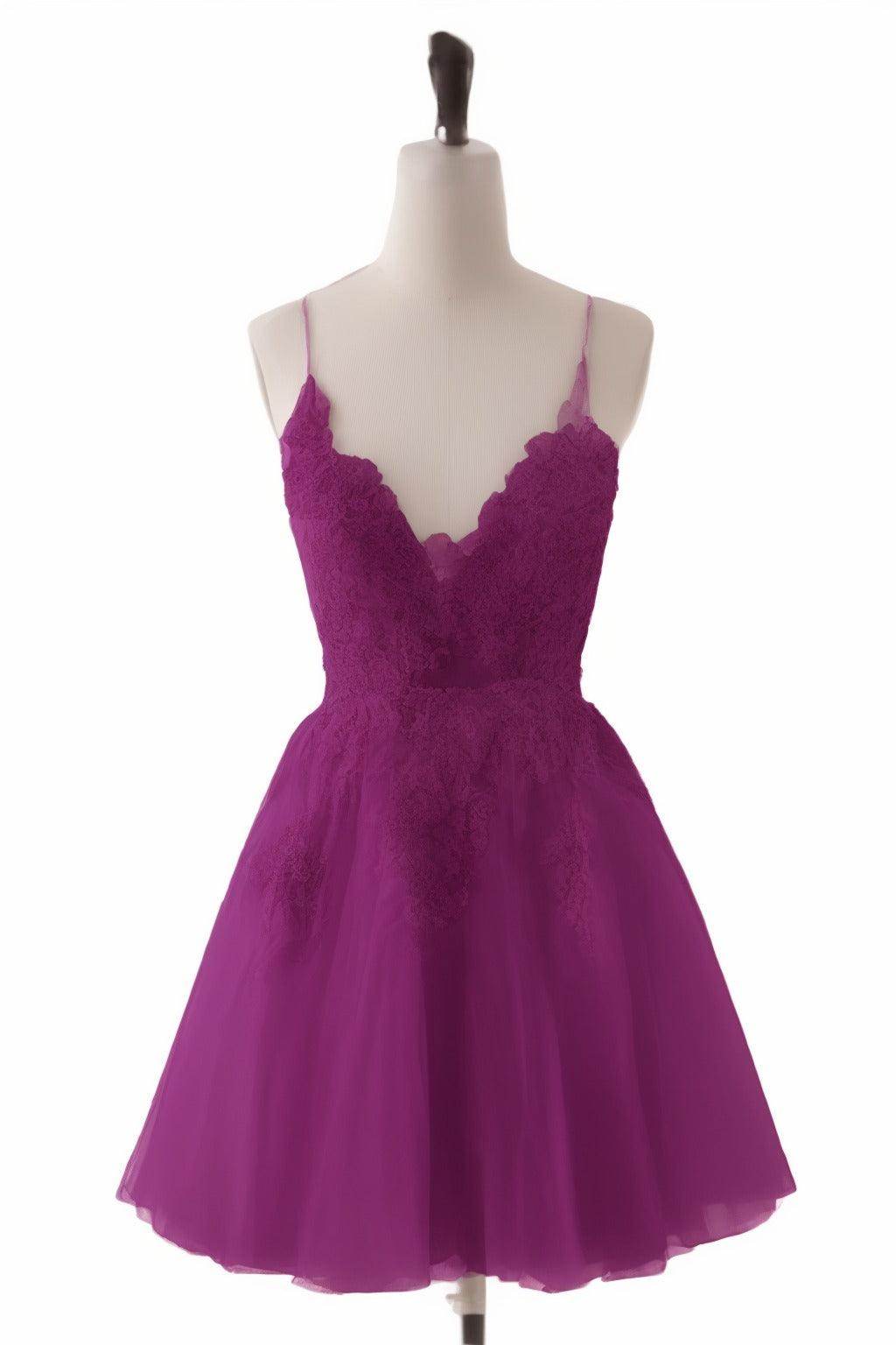 A-Line Short-Mini Tulle Homecoming Dresses CS0506 - COCOMELODY