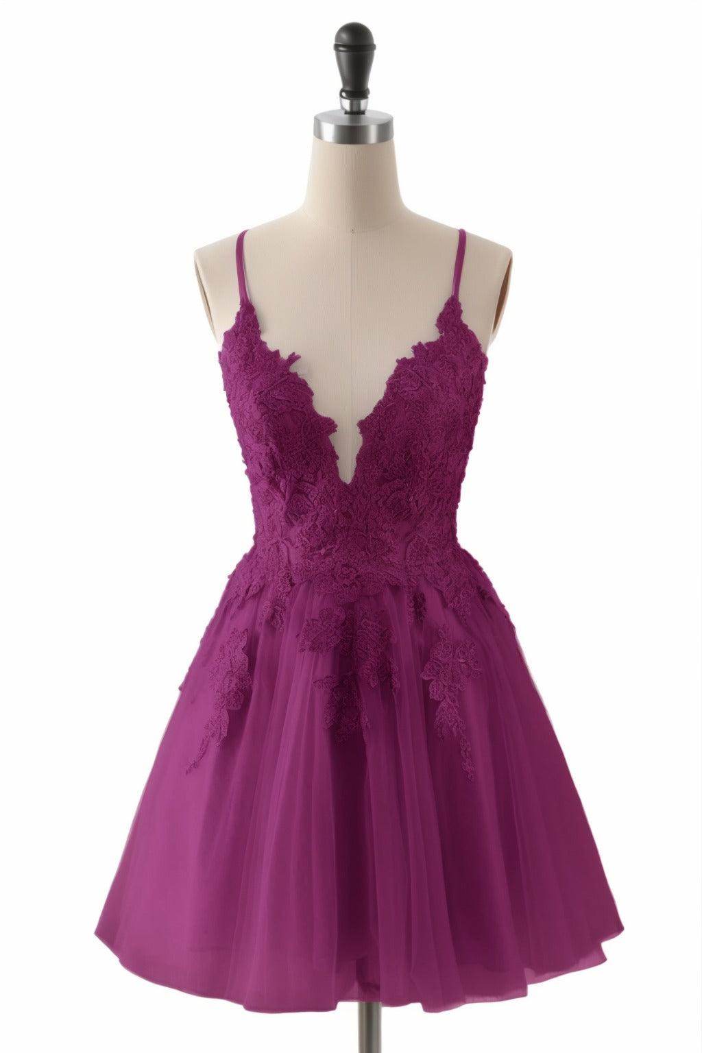 A-Line Short-Mini Tulle Homecoming Dresses CS0506 - COCOMELODY