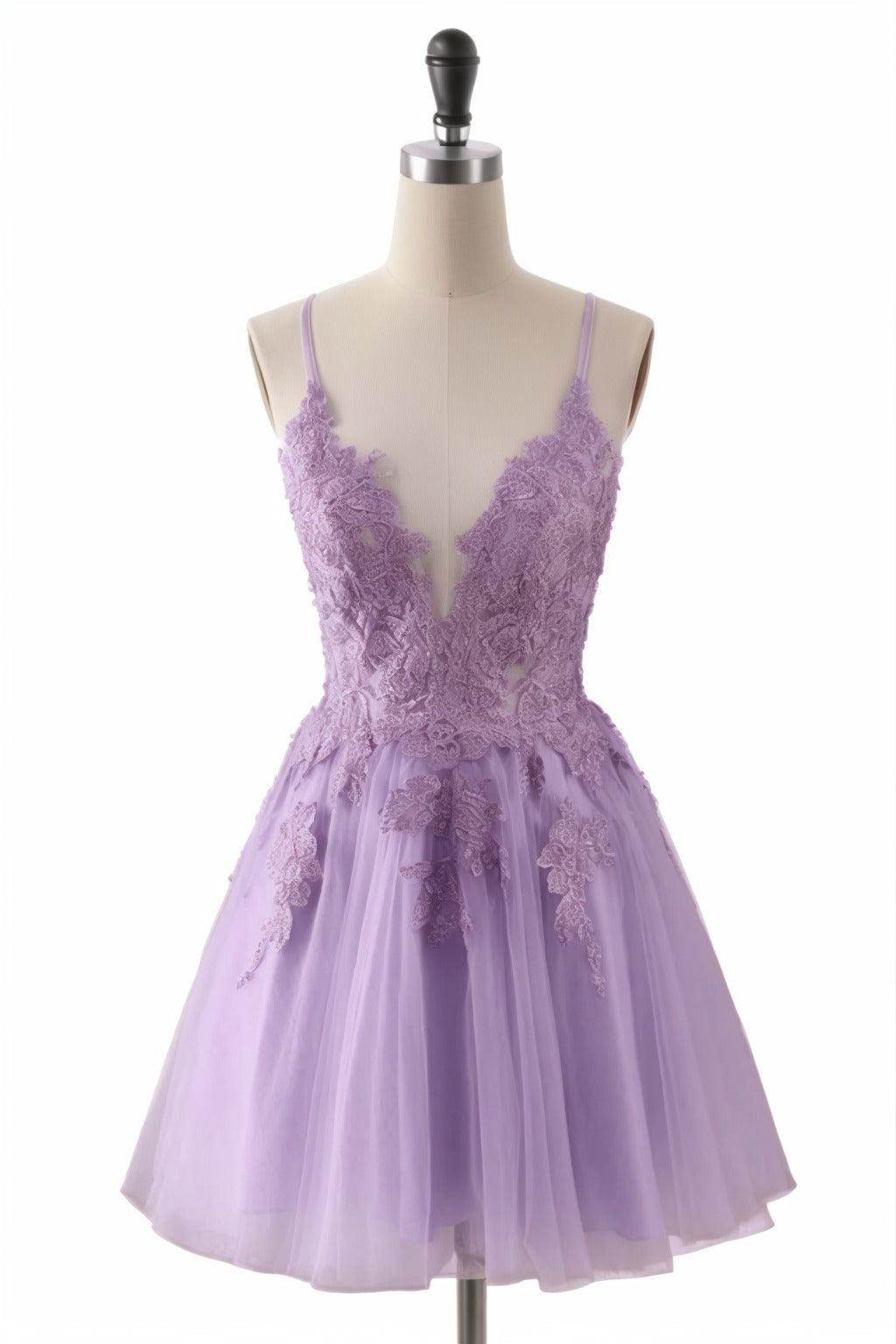 A-Line Short-Mini Tulle Homecoming Dresses CS0506 - COCOMELODY